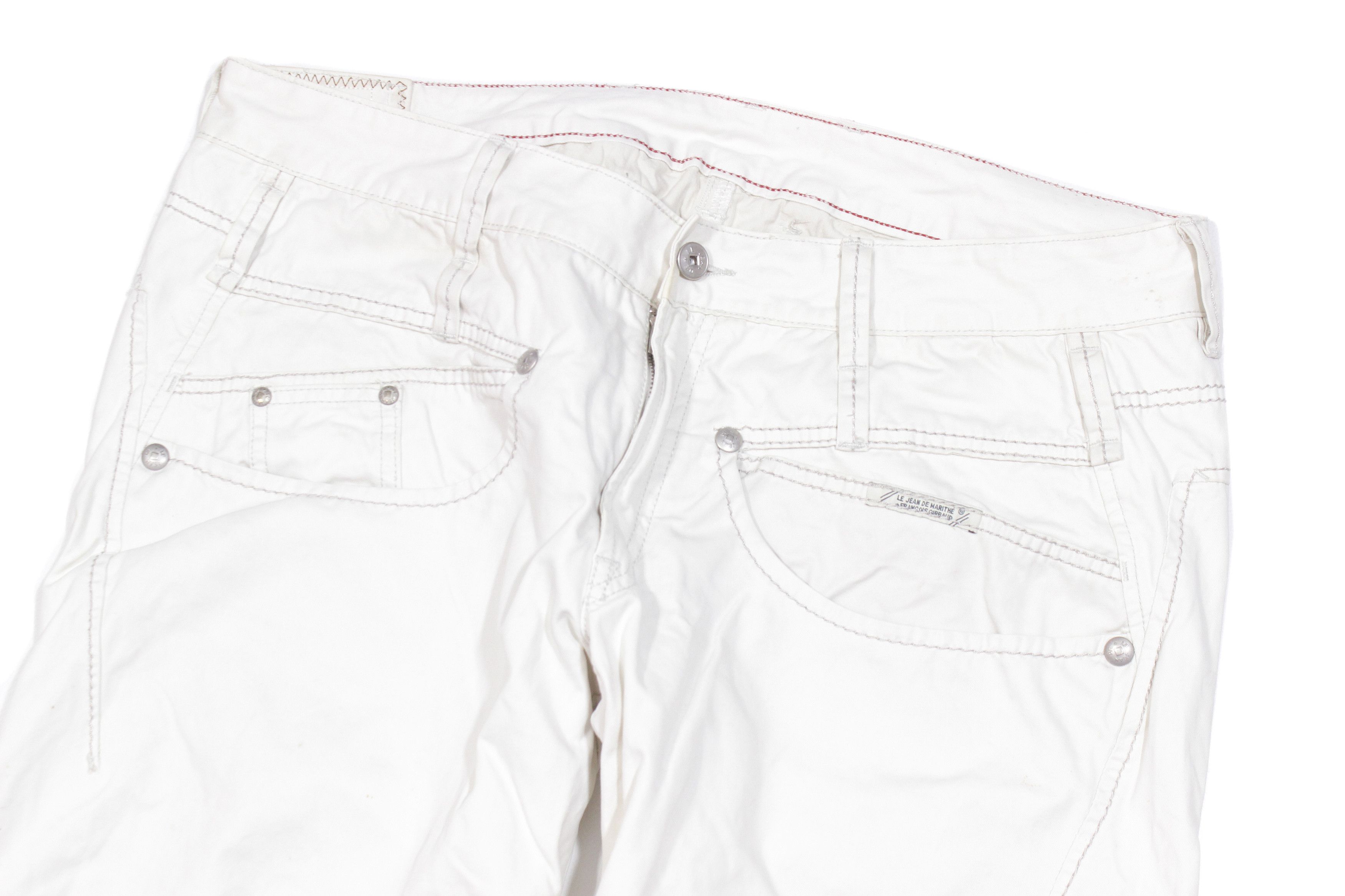 Marithe + Francois Girbaud 00S Twisted White Pants Vintage Size US 36 / EU 52 - 3 Thumbnail