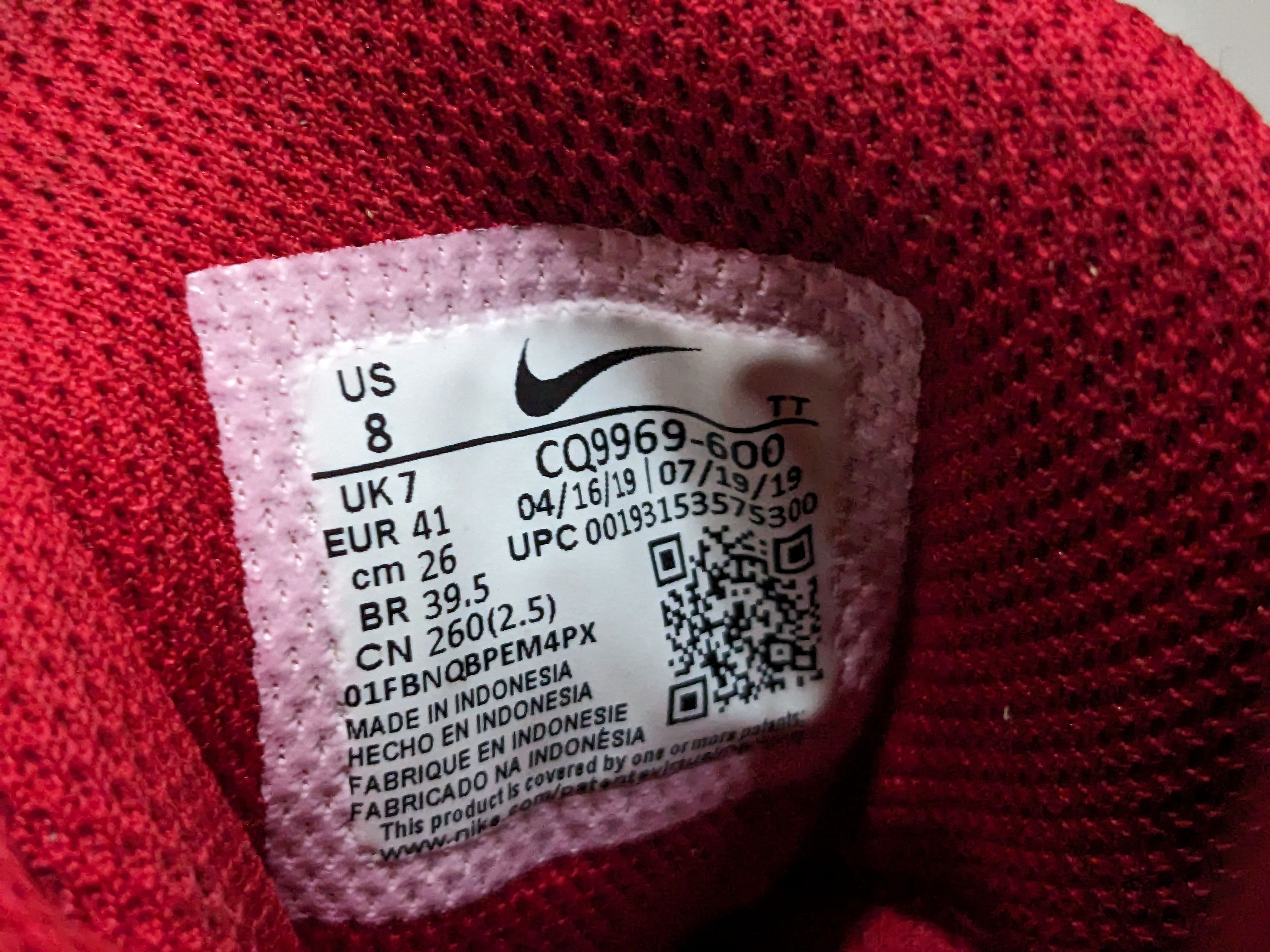 Nike Nike Air Max 95 Triple Red Size 8 CQ9969-600 2019 Size US 8 / EU 41 - 6 Thumbnail