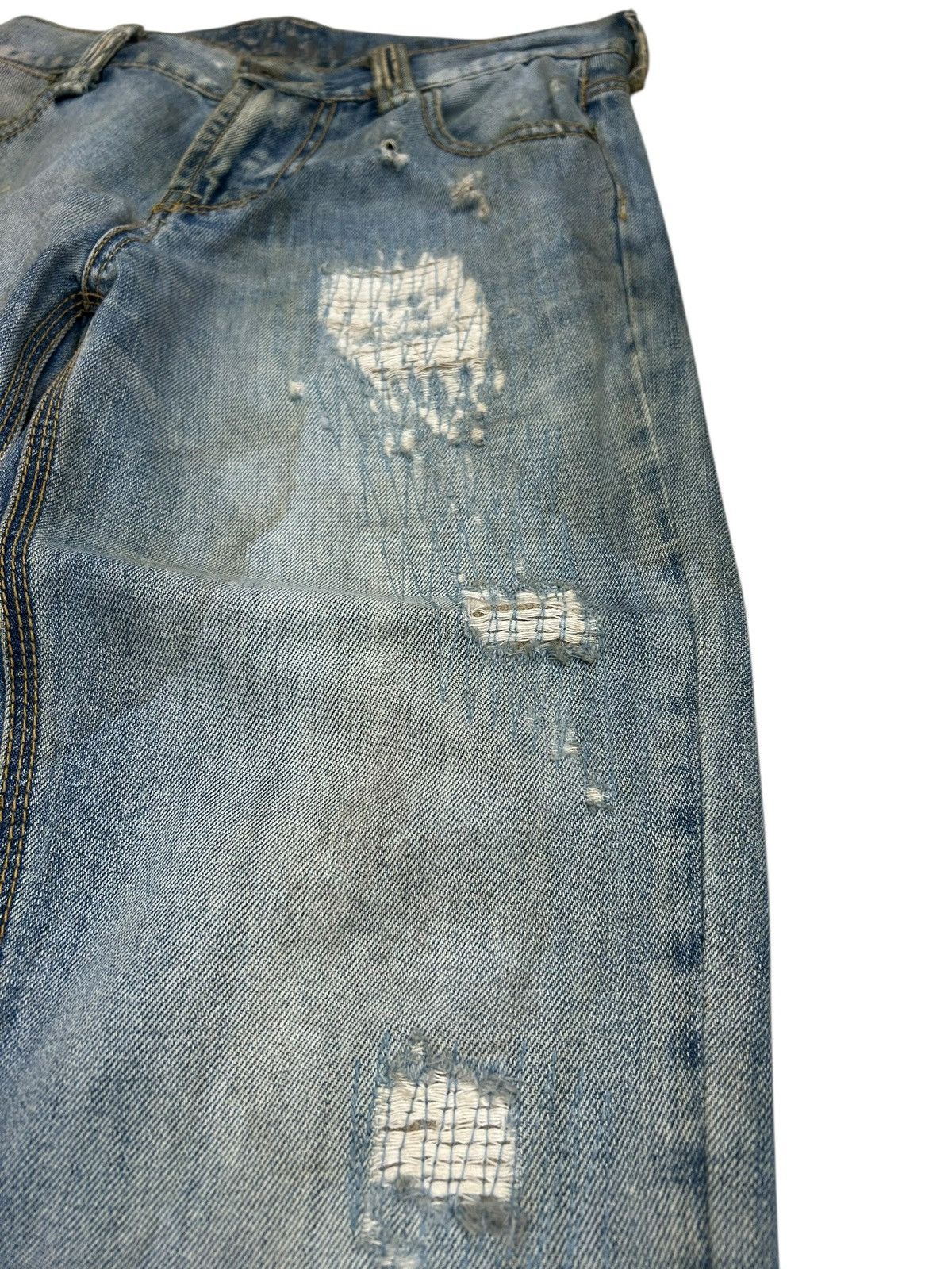 Le Grande Bleu (L.G.B.) Vintage Flare Redsquad Denim Uruboro Stitch Distressed Dirty Size US 30 / EU 46 - 8 Thumbnail