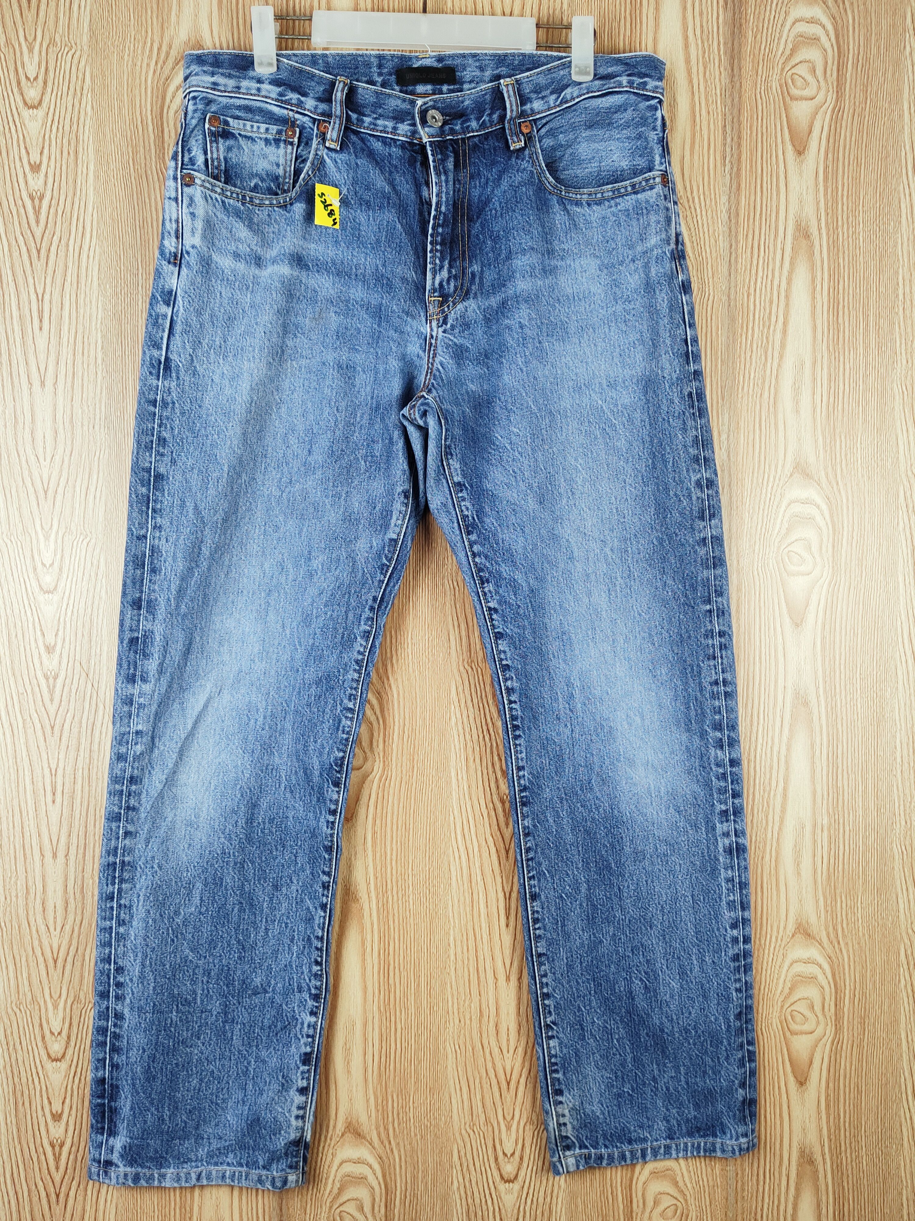 Japanese Brand Uniqlo Blue Distressed Ripped Jeans #S2684 Size US 33 - 1 Thumbnail