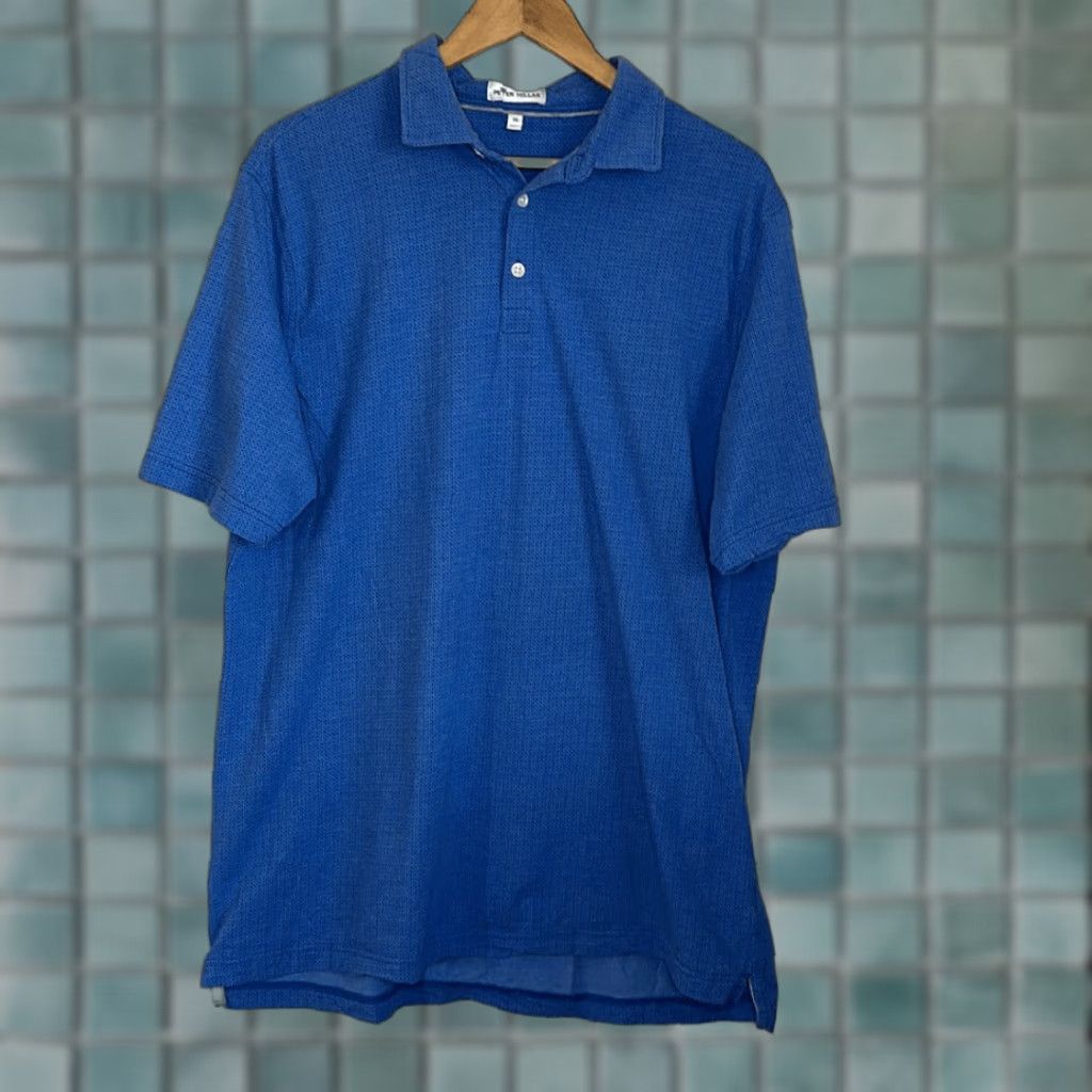 Peter Millar Peter Millar Polo Shirt Blue Short Sleeve Mens XL Golf Shirt Size US XL / EU 56 / 4 - 1 Thumbnail