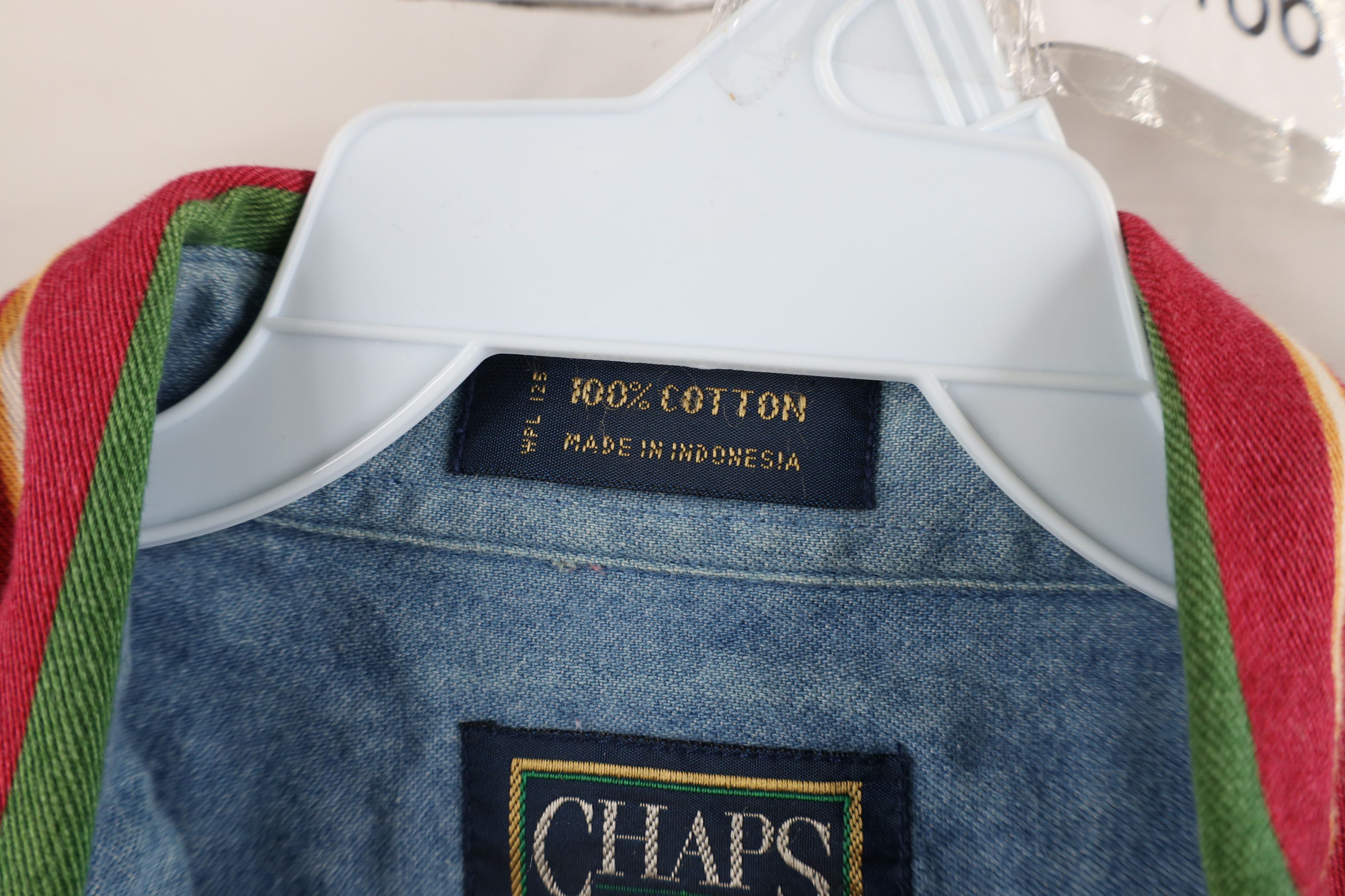 Polo Ralph Lauren Vtg 90s Chaps Ralph Lauren Crest Denim Button Down Shirt Size US L / EU 52-54 / 3 - 8 Thumbnail