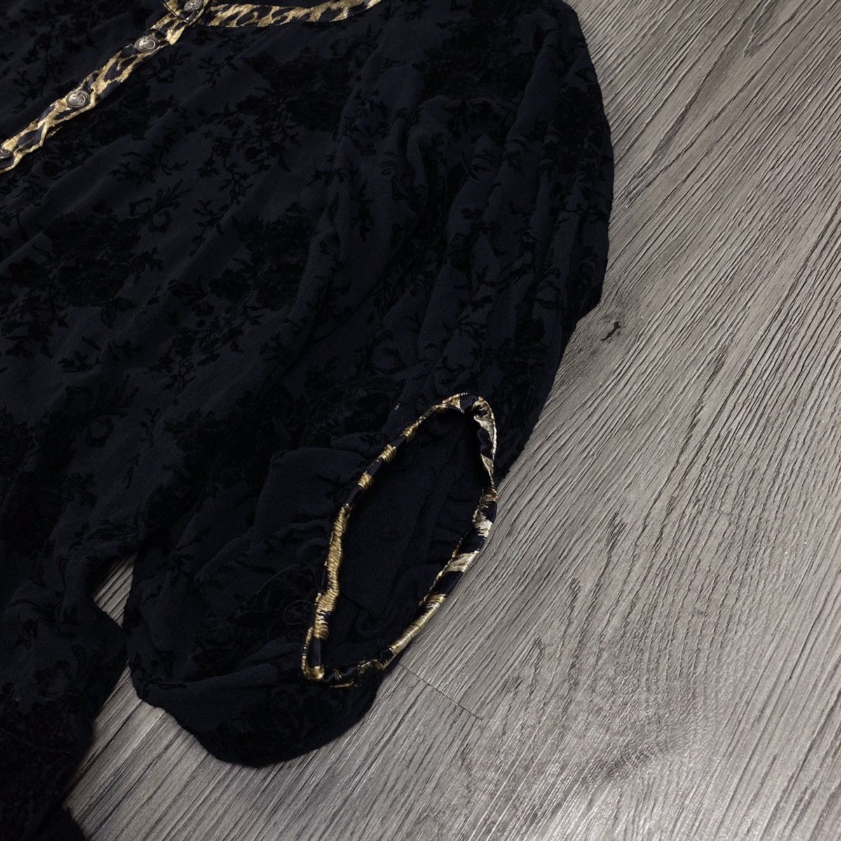John Galliano Galliano Black Sheer Embroidered Silver Button Cardigan Size S / US 4 / IT 40 - 8 Thumbnail