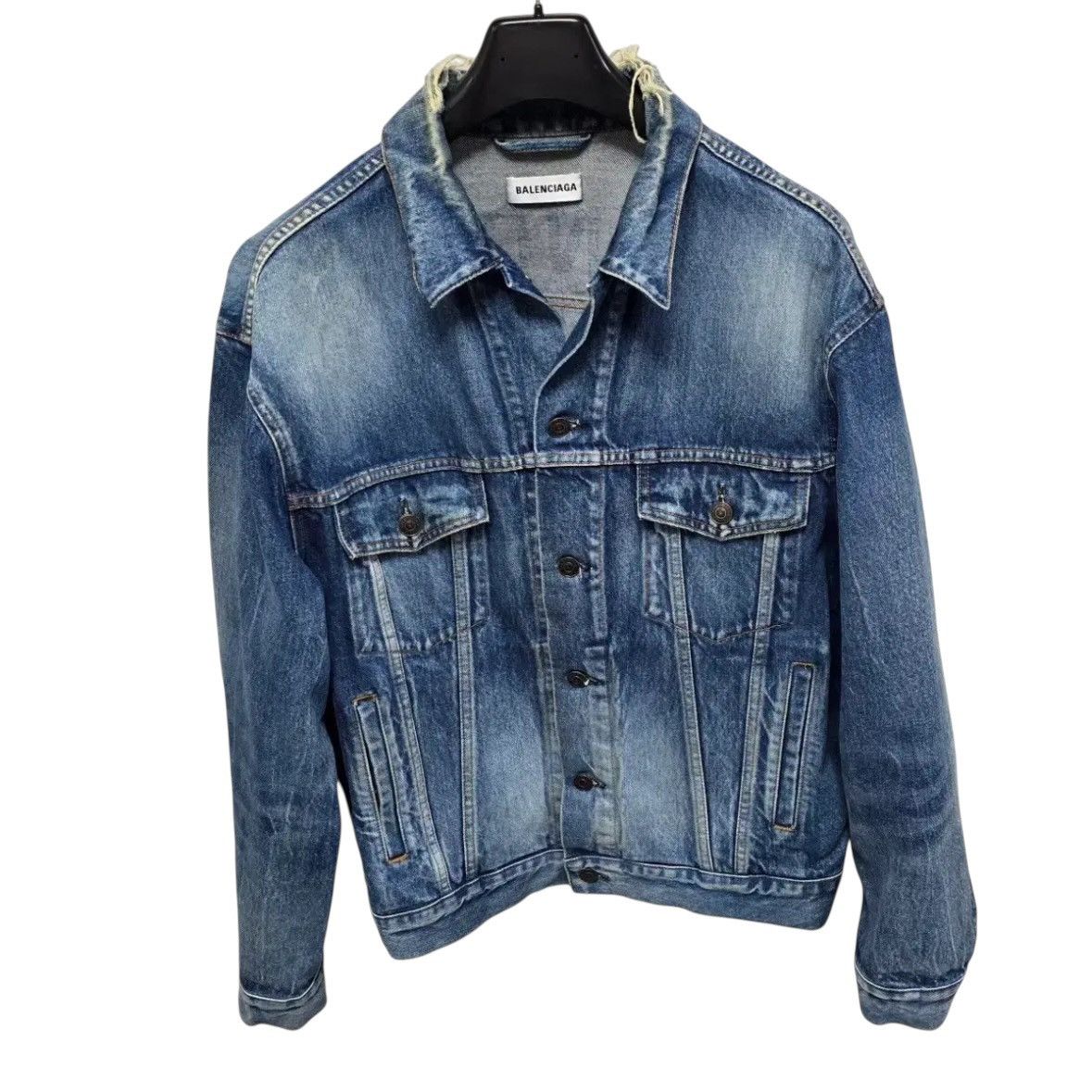 Balenciaga Balenciaga Back Logo Denim Jacket Size US M / EU 48-50 / 2 - 2 Thumbnail