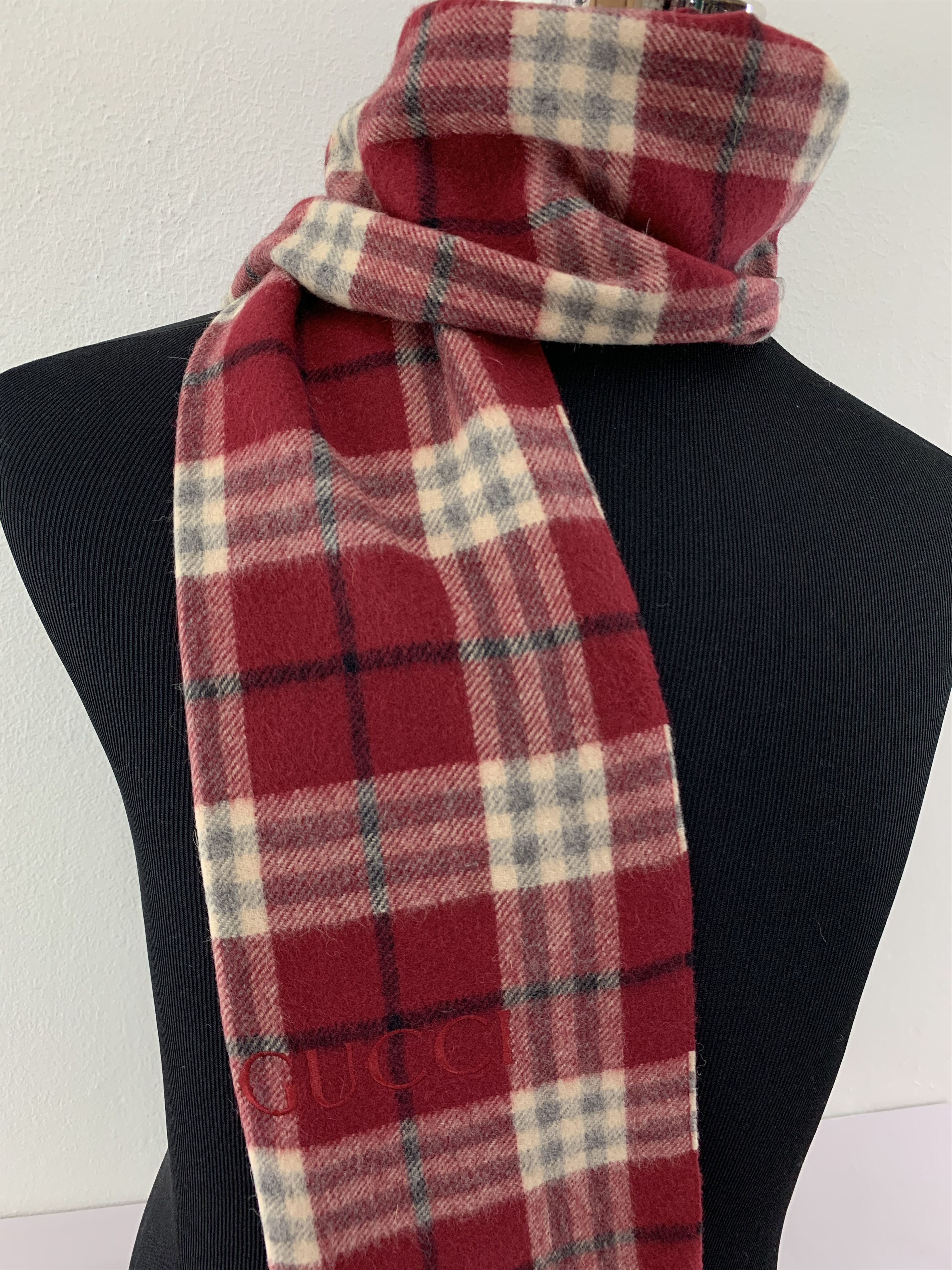 Gucci Vintage 90s Gucci Scarf Cashmere Muffler Neck Wrap BL4015 Size ONE SIZE - 3 Thumbnail