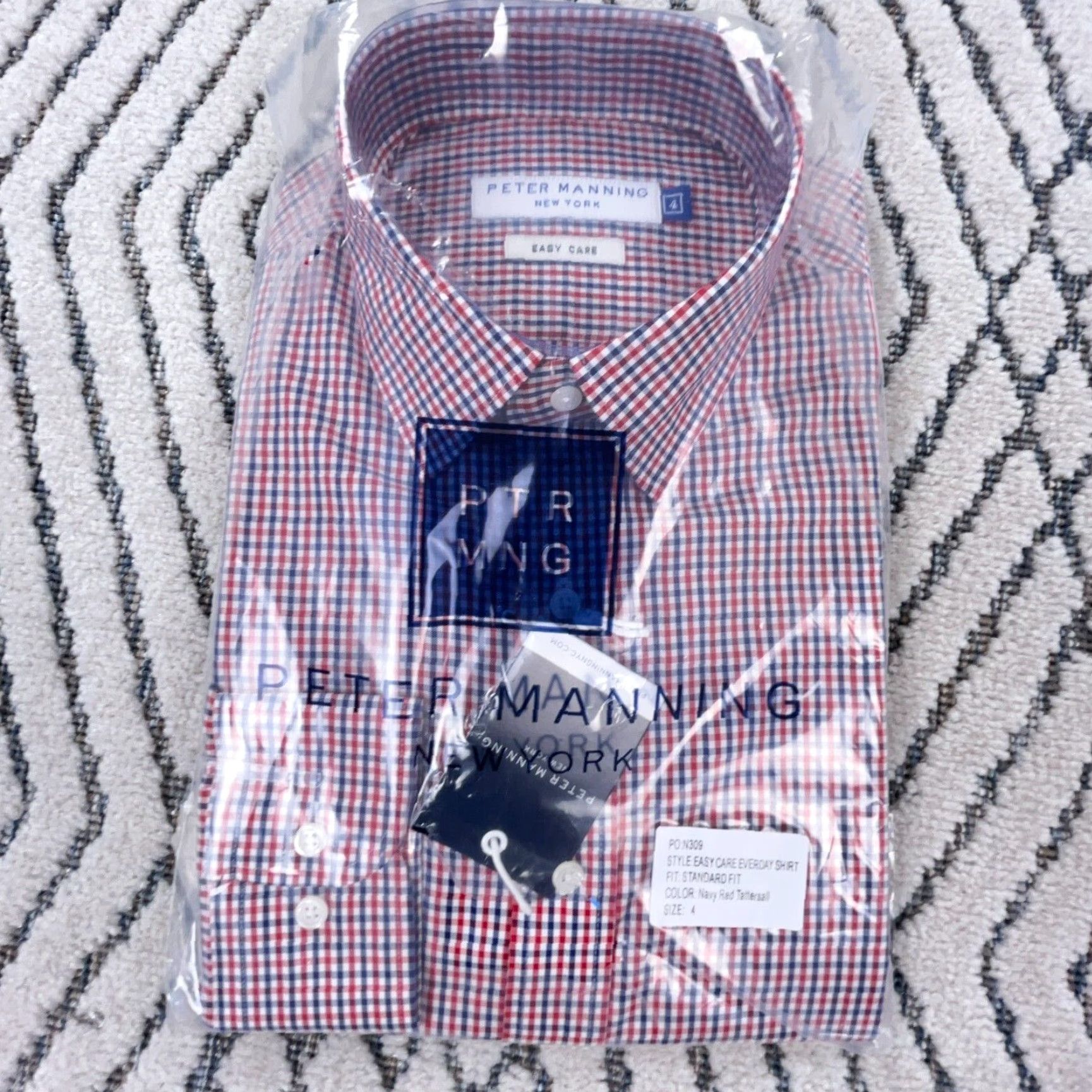 Vintage Peter Manning Button-Up Shirt Men Size 4 Red Plaid Casual Long Sleeve Modern Size US S / EU 44-46 / 1 - 3 Thumbnail
