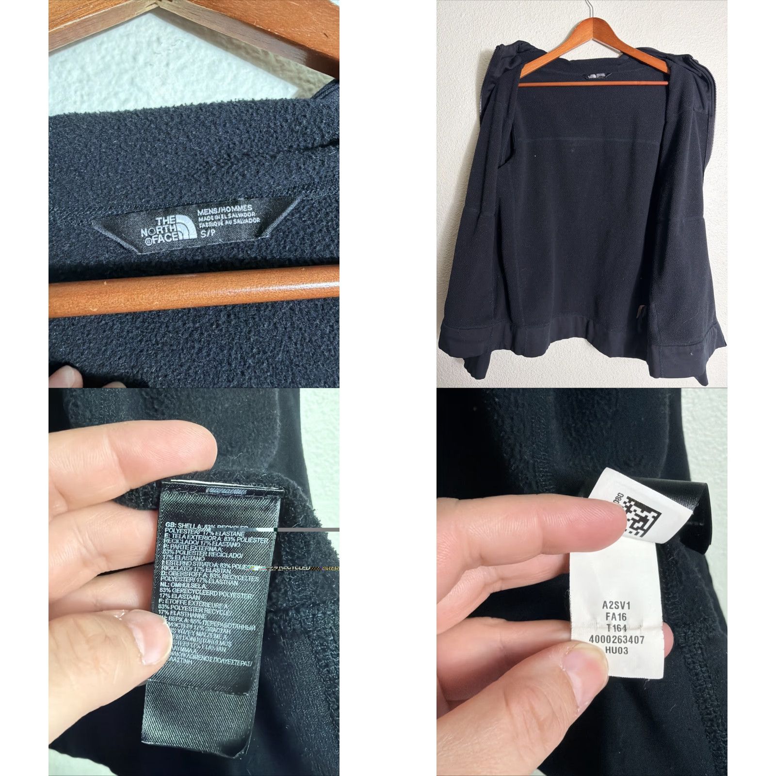 The North Face The North Face Mens Small Full Zip Hooded Jacket Black Fleece Lining Size US S / EU 44-46 / 1 - 8 Thumbnail