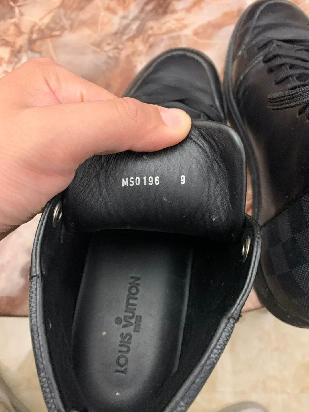 Louis Vuitton LV Men's Size 9 Monogram Calfskin Paneled Shoes (Like New) Size US 9 / EU 42 - 4 Thumbnail