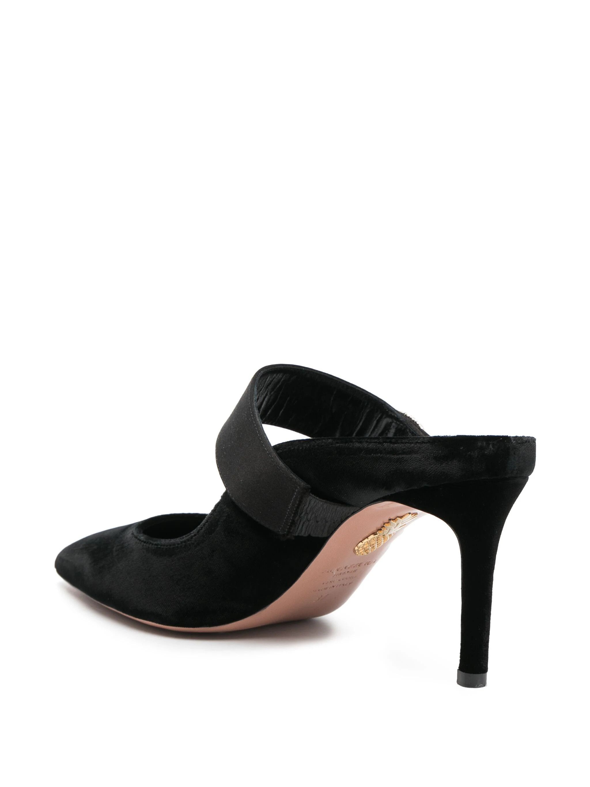 Aquazzura o1srvl11e1024 Mules in Black Size US 7 / IT 37 - 4 Thumbnail