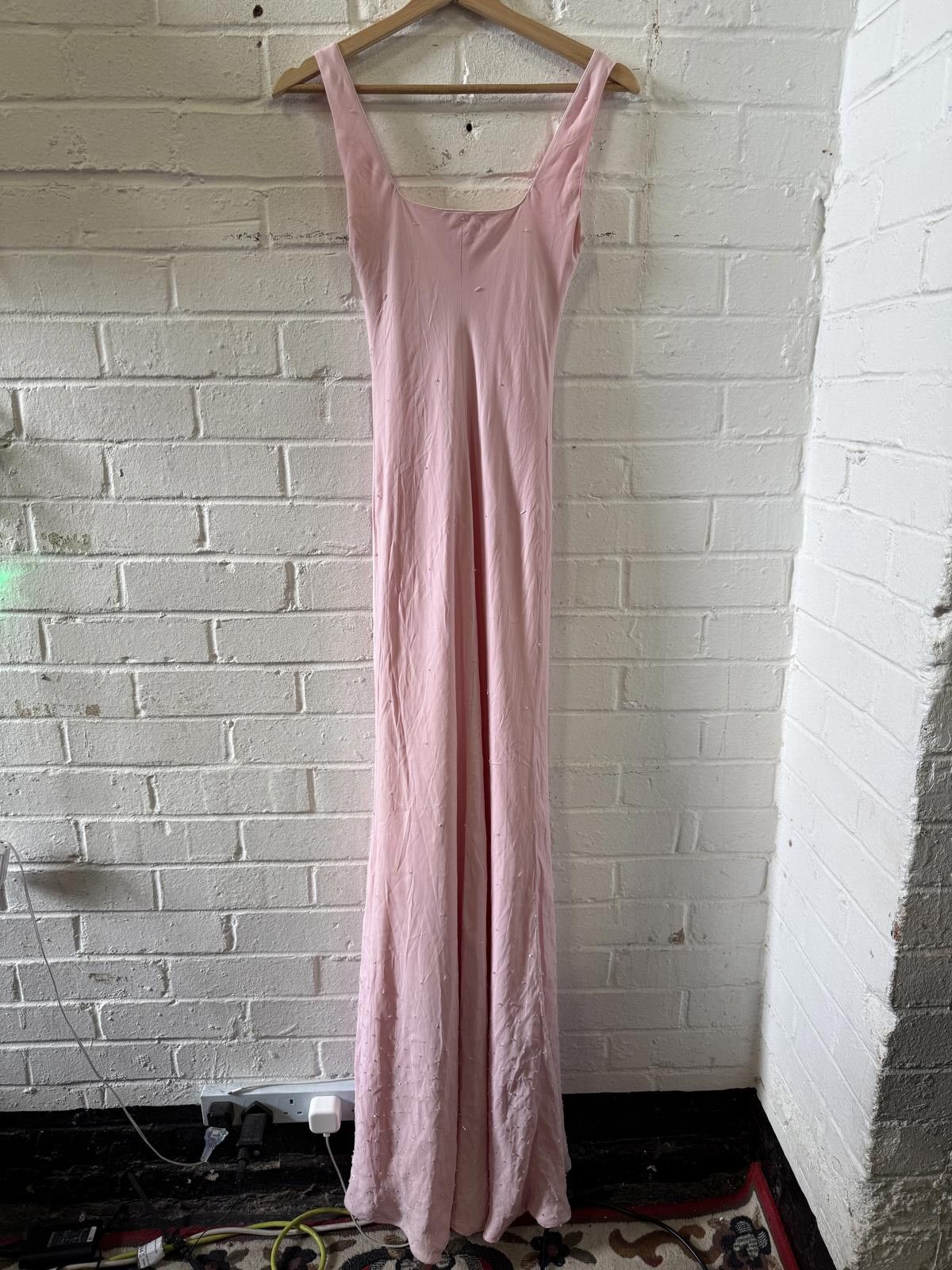 Designer P-621 Elegant Pink Maxi Dress by Jesper Comb Size M / US 6-8 / IT 42-44 - 3 Thumbnail
