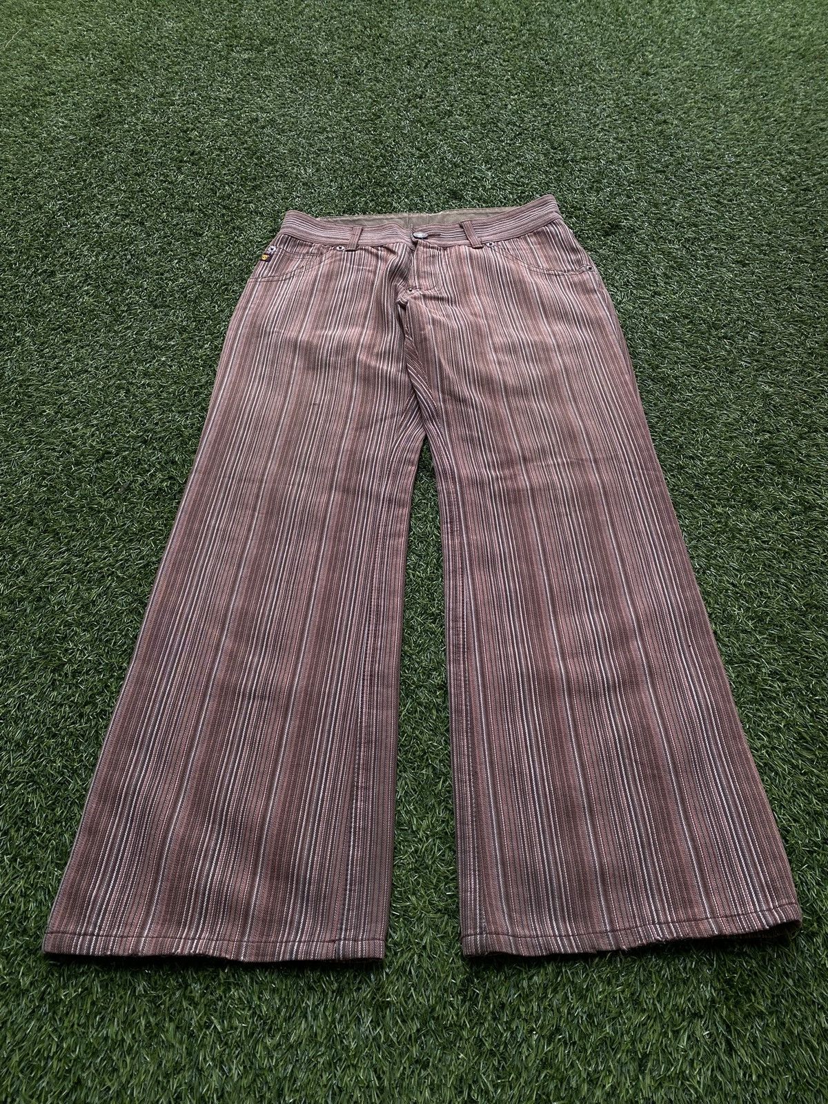 291295=Homme Vintage 291295=Homme Striped Flared Jeans Size US 35 - 6 Thumbnail