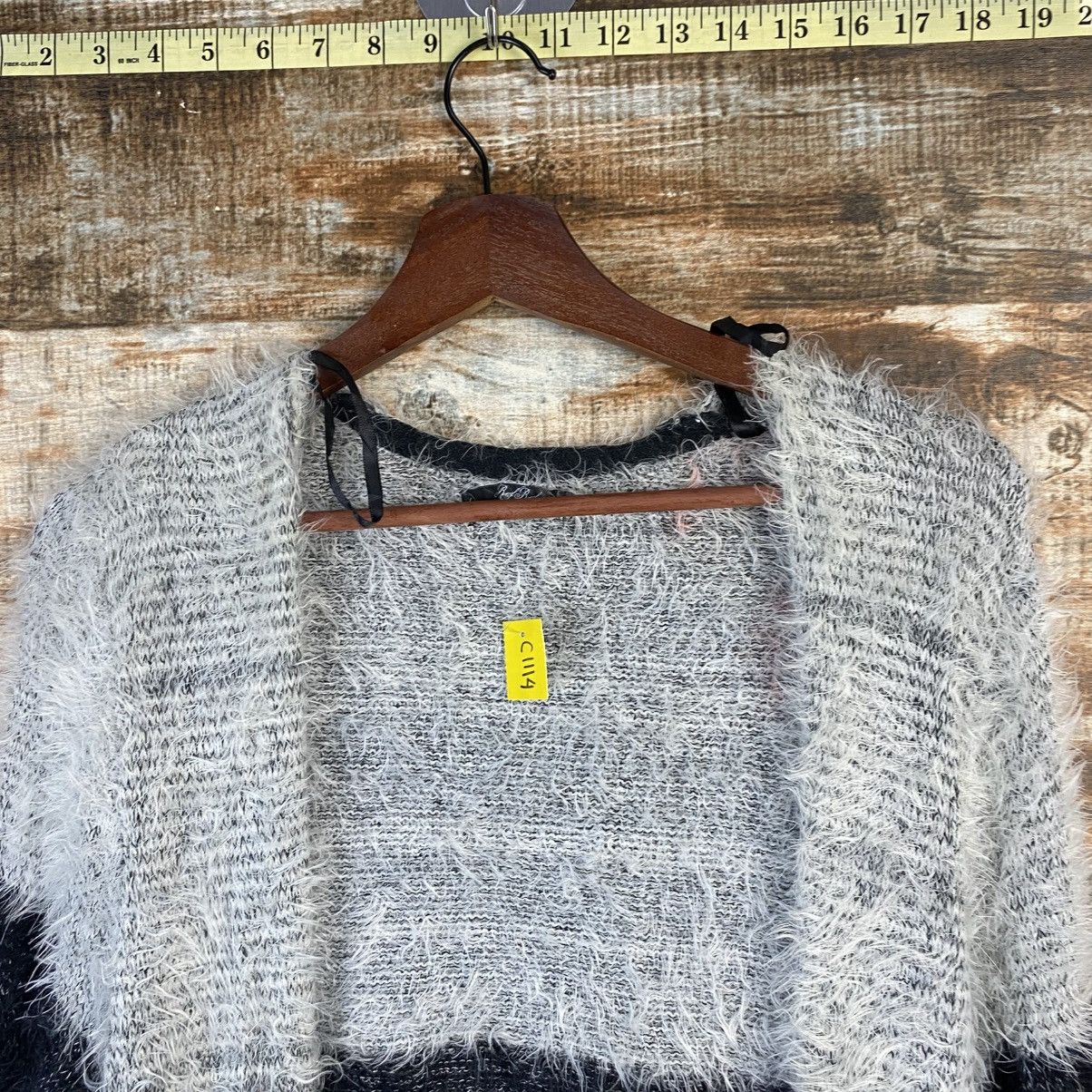 Japanese Brand DL Raf Baf Black Cardigan fur shaggy mohair Knitwear #C1114 Size M / US 6-8 / IT 42-44 - 4 Thumbnail
