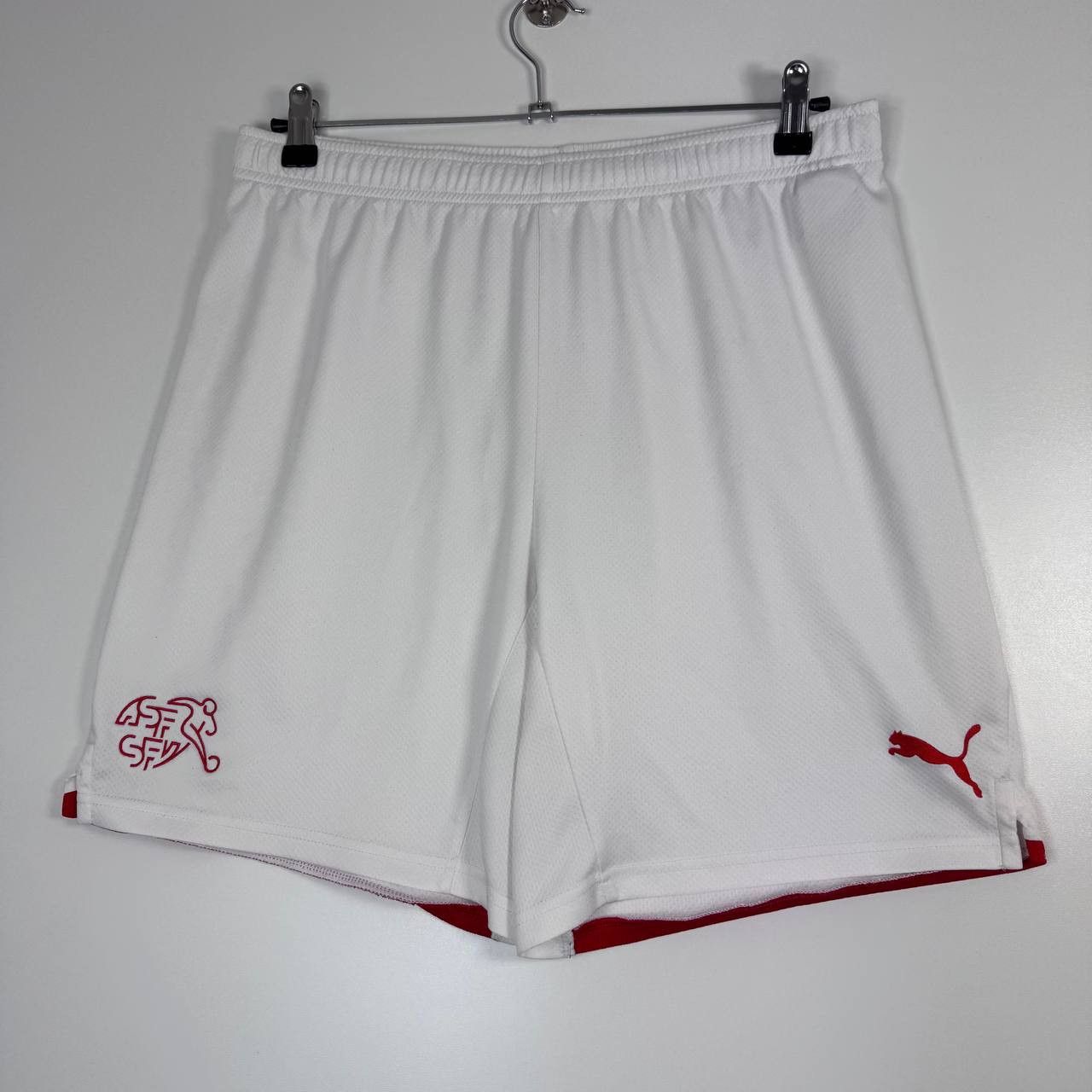Puma Puma Switzerland Football Shorts Mens White Training Size L Size US 32 / EU 48 - 1 Thumbnail