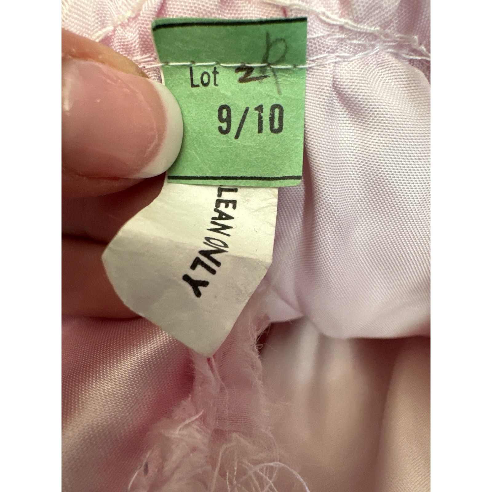 Vintage American vtg pink white sheer eyelet bridesmaid prom dress Size S / US 4 / IT 40 - 11 Thumbnail