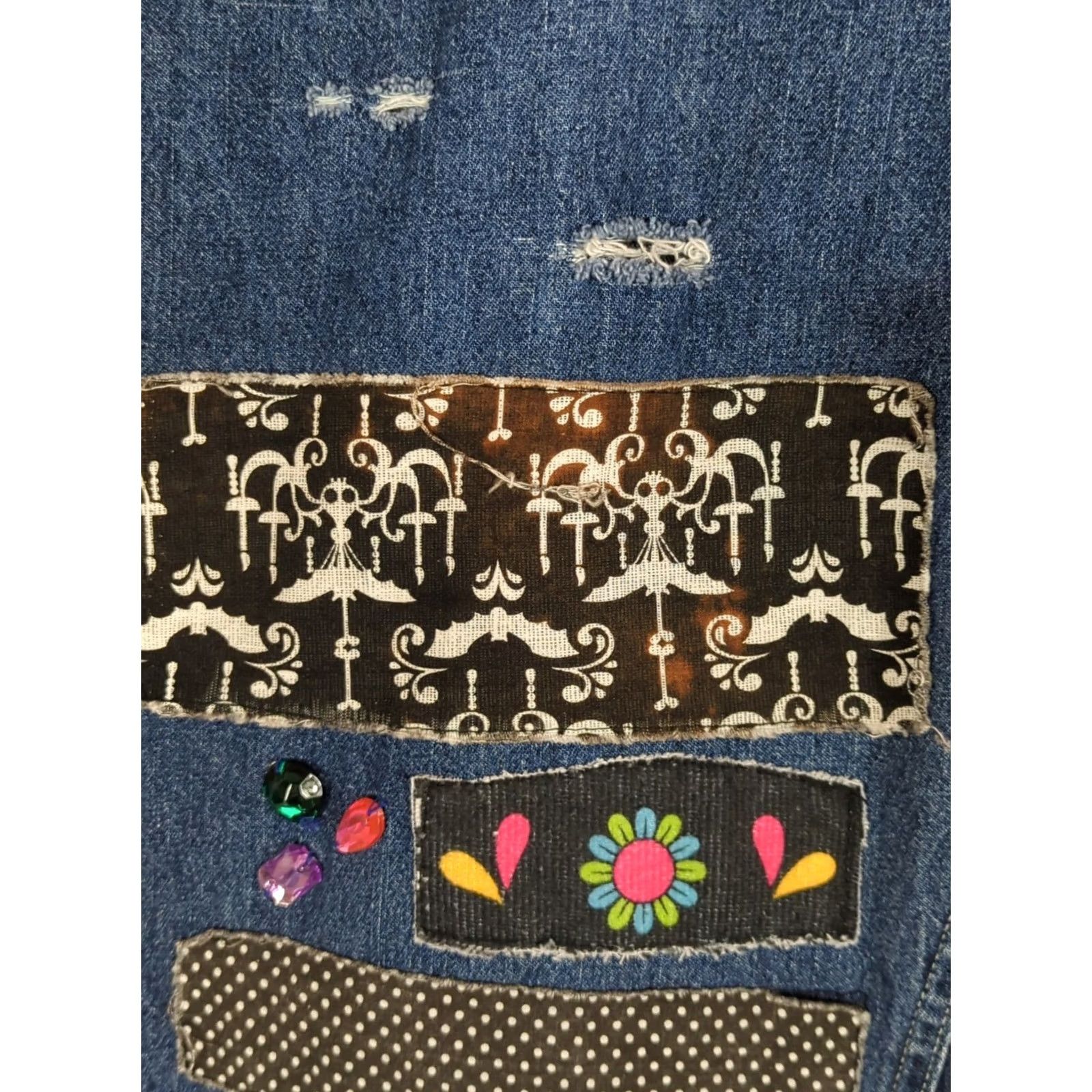 Levi's Levi's Jeans Patchwork Hippe Upcycled Woodstock Multicolor 14P Petites Women Straight Denim J15P? Size 36" / US 14 / IT 50 - 5 Thumbnail