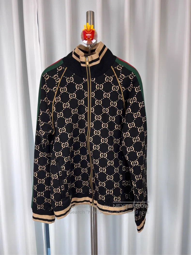 Gucci Gucci Black and gray full-printed logo school uniform jack Size US XL / EU 56 / 4 - 1 Thumbnail