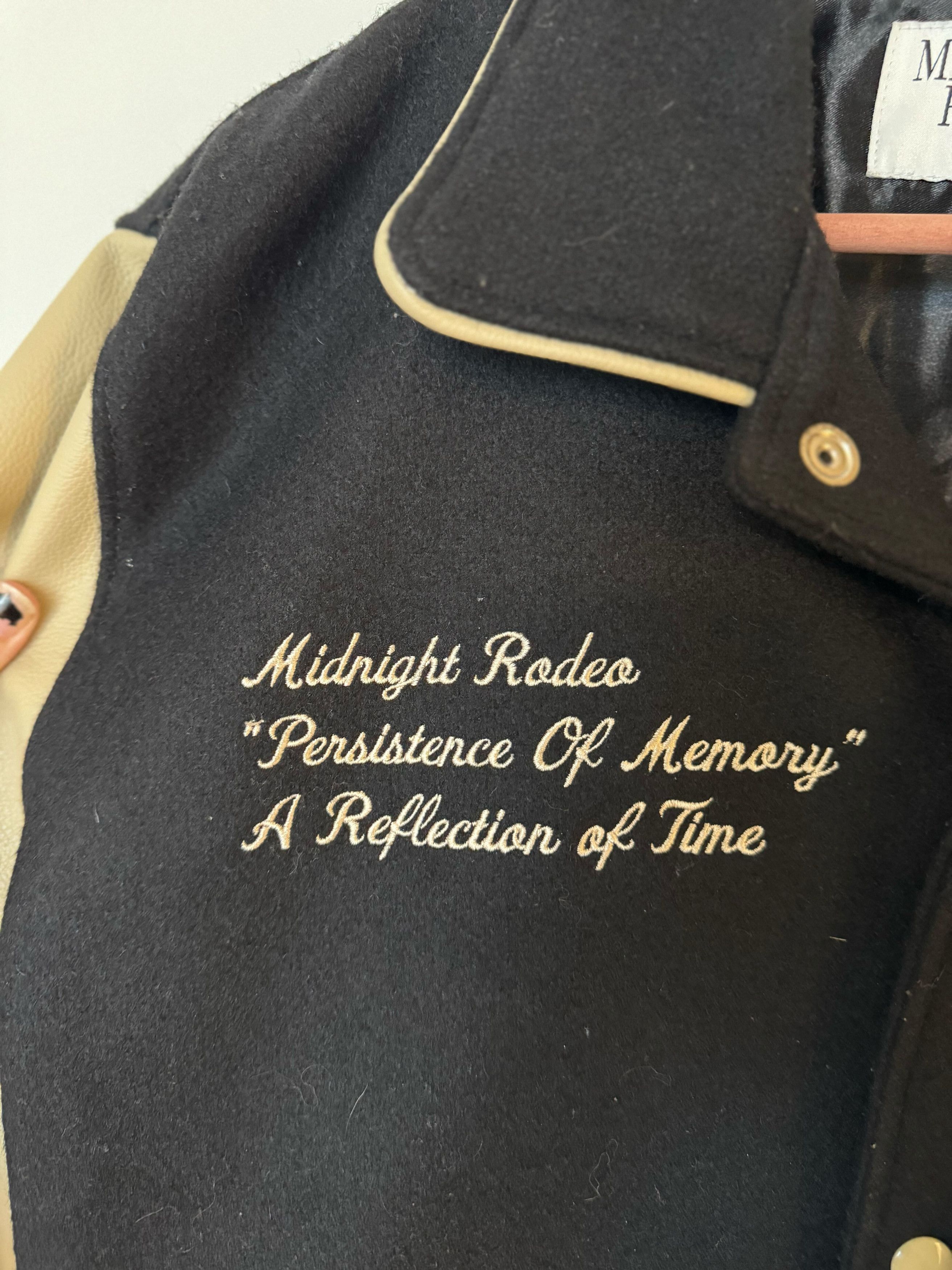 MIDNIGHT RODEO Persistance of Memory Wool & Leather Varsity Size US S / EU 44-46 / 1 - 8 Thumbnail