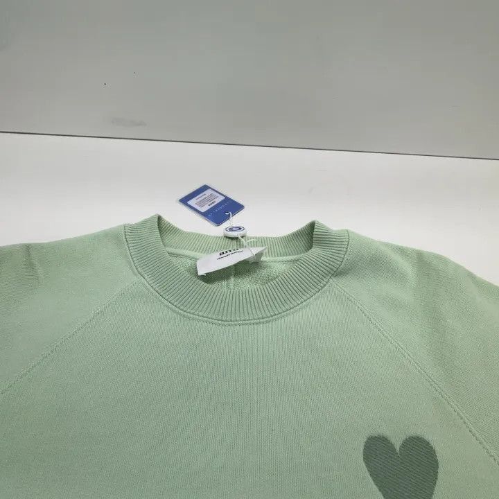 AMI AMIPARIS SS22 Mint Green Heart Logo Sweatshirt -2507 Size US S / EU 44-46 / 1 - 1 Thumbnail