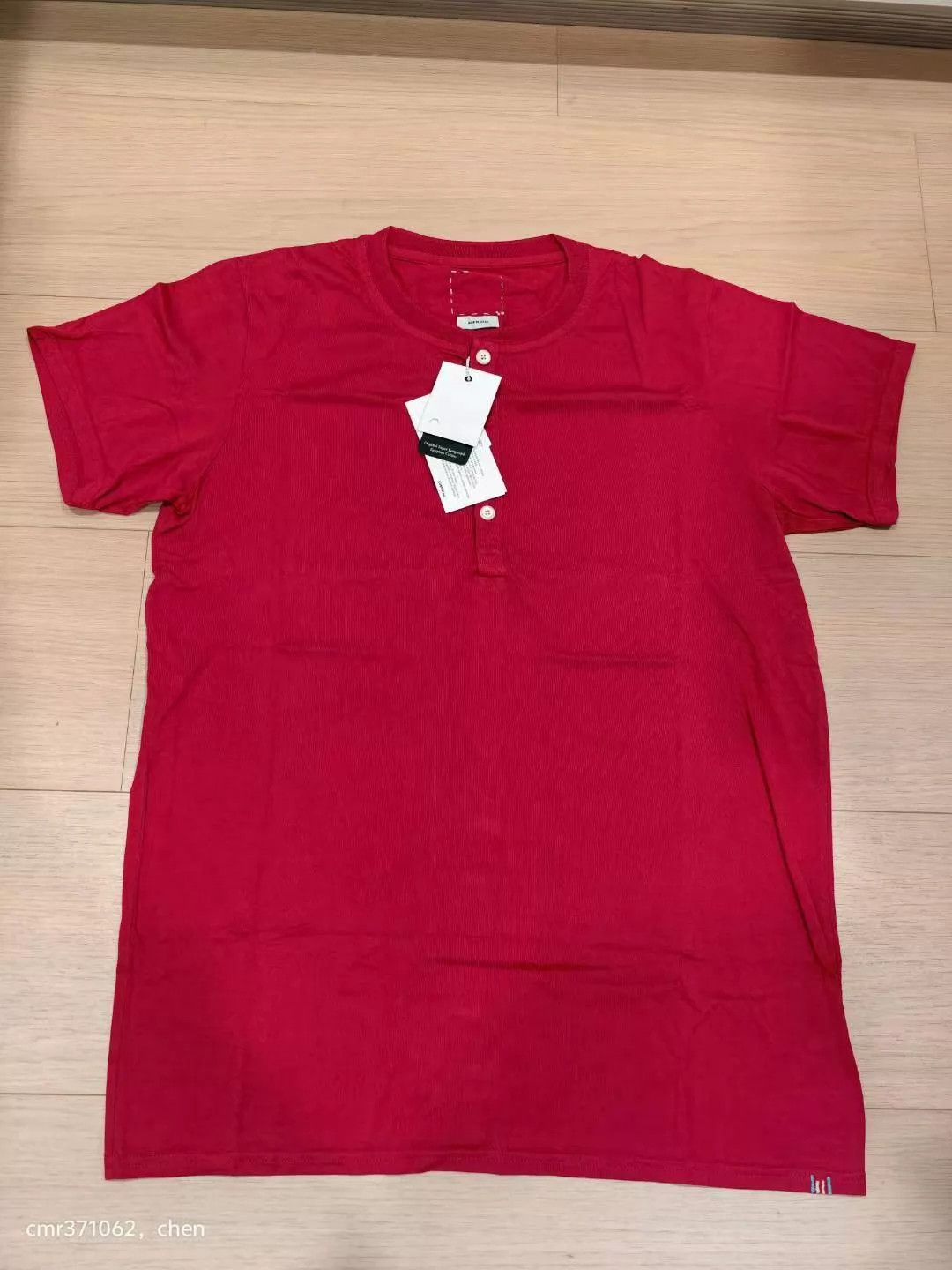 Visvim visvim 14ss n.d cochineal henley (giza) 3 w/ back stain Size US L / EU 52-54 / 3 - 1 Thumbnail
