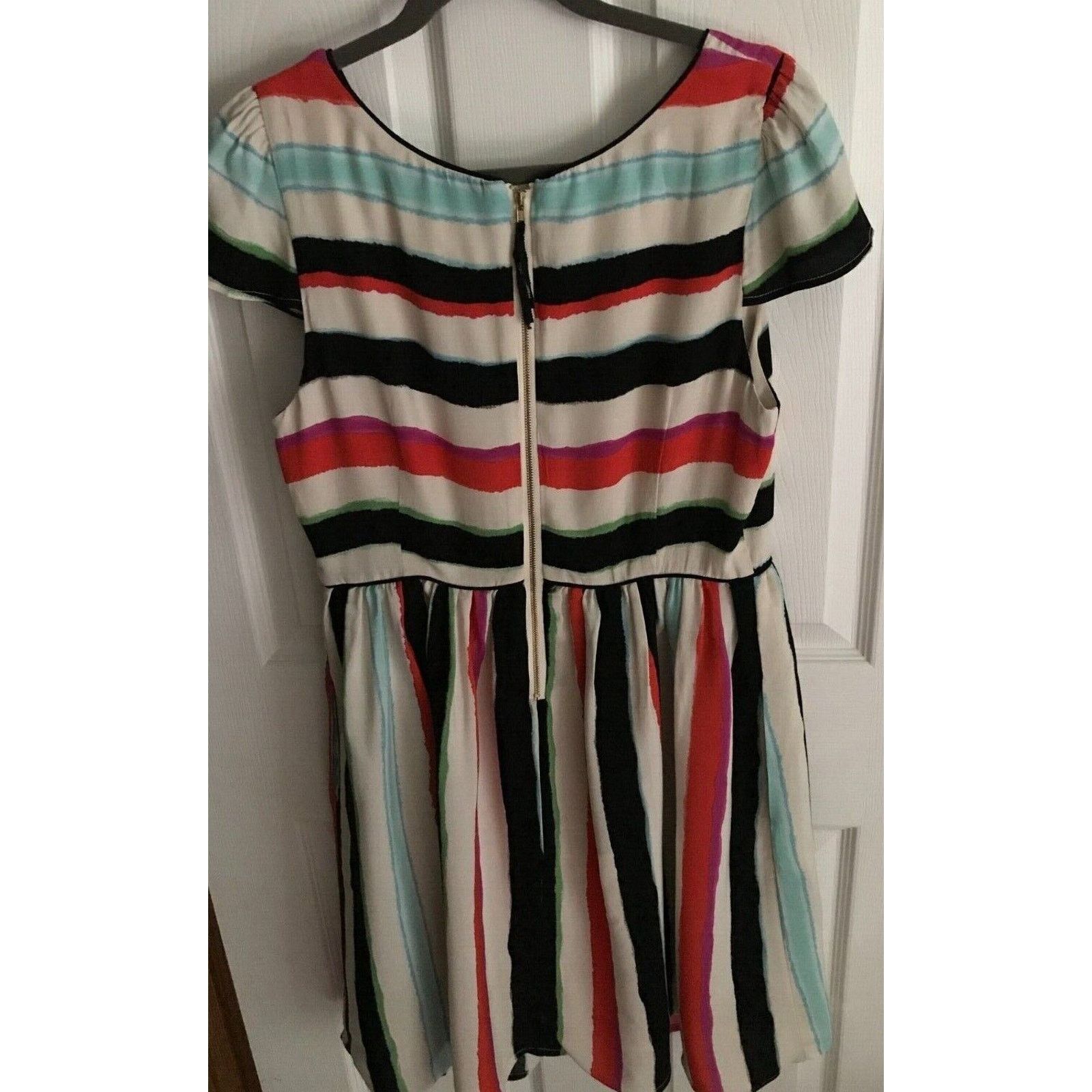 Anthropologie Anthropologie Maeve Peralta Stripe Dress Cap Sleeve - Size 8 Size M / US 6-8 / IT 42-44 - 2 Thumbnail