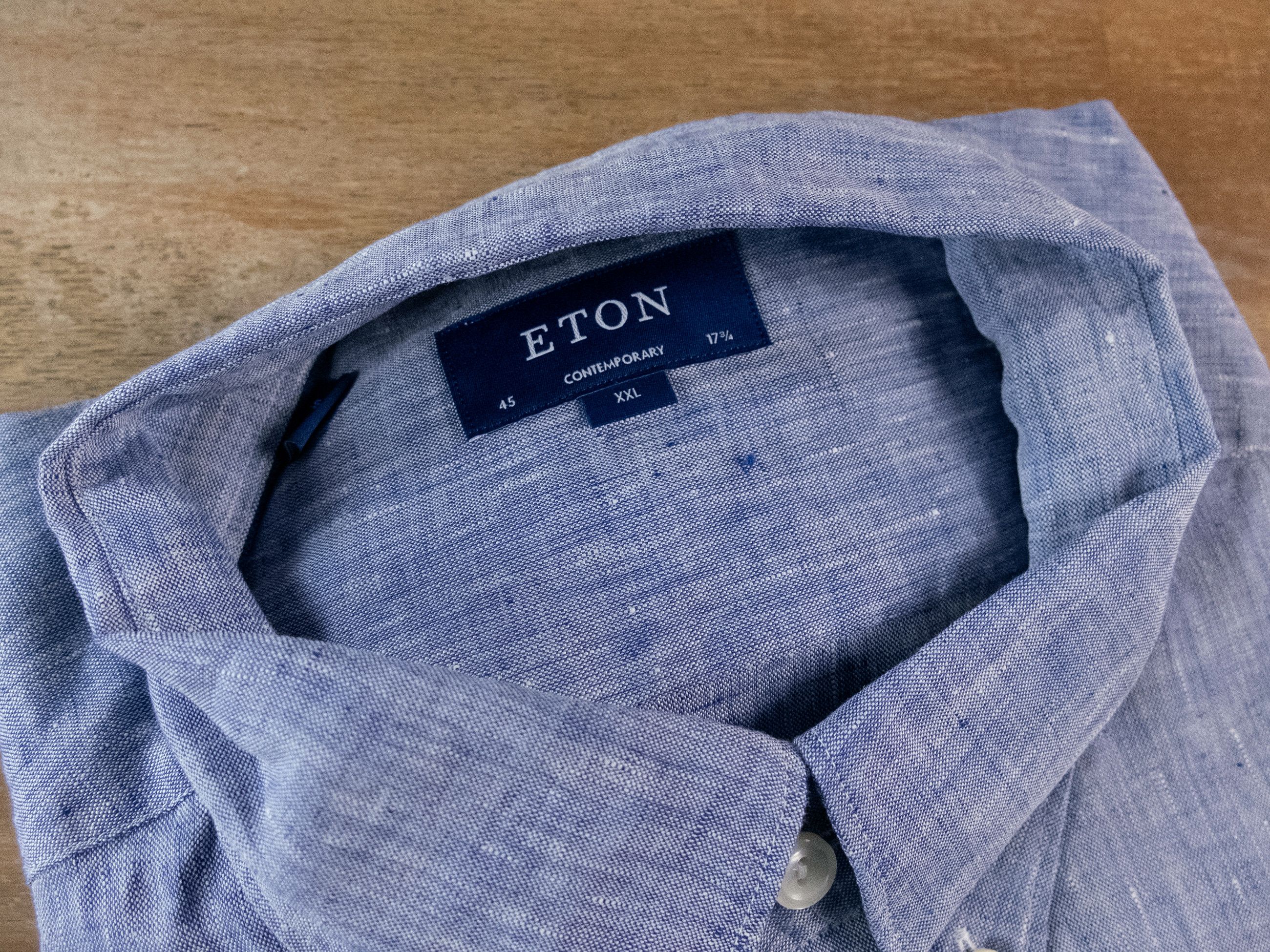 Eton ETON of Sweden contemporary fit blue linen shirt 45 XXL Size US XXL / EU 58 / 5 - 5 Thumbnail