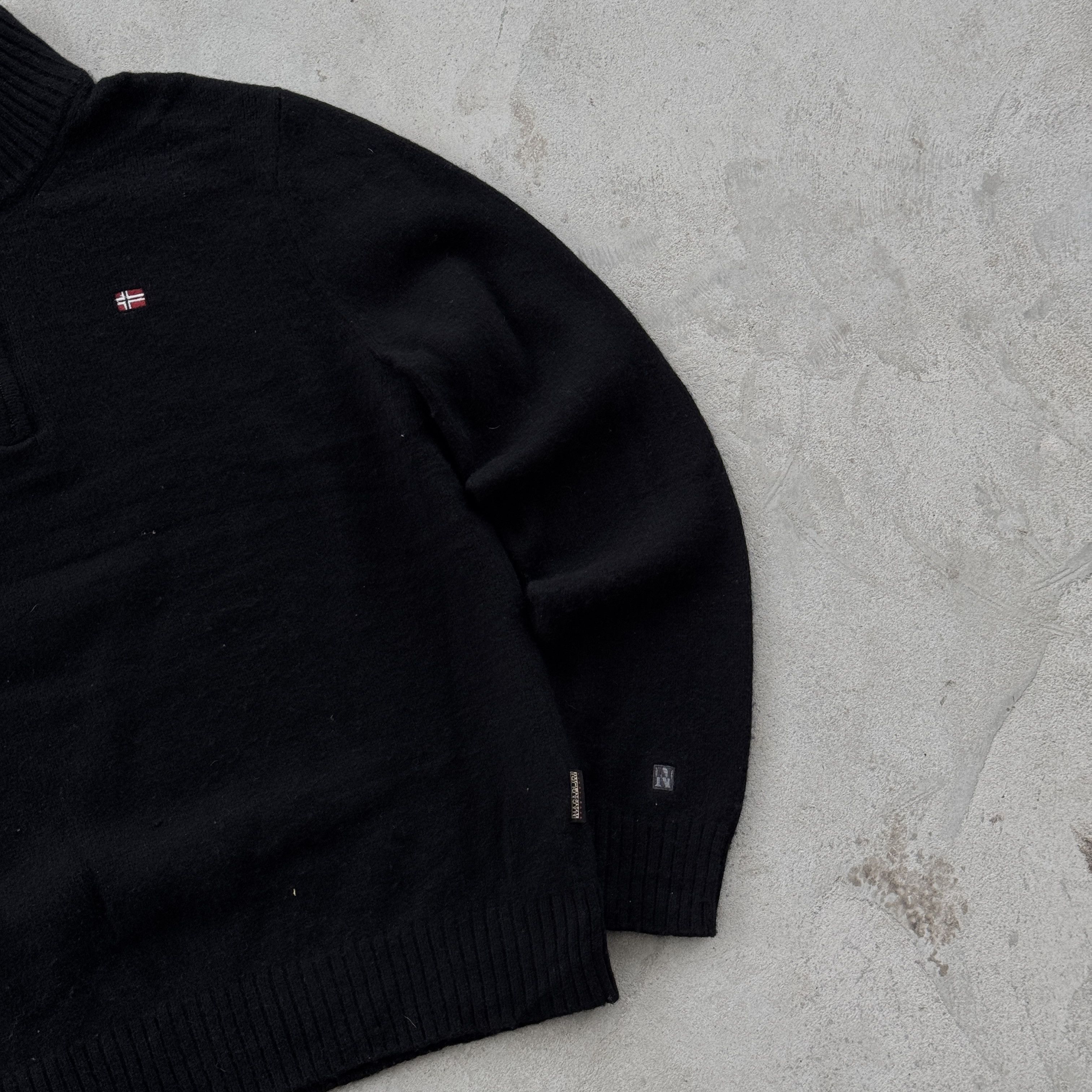 Napapijri Vintage 90s Napapijri 1/4 Zip Wool Sweater Size US XL / EU 56 / 4 - 2 Thumbnail