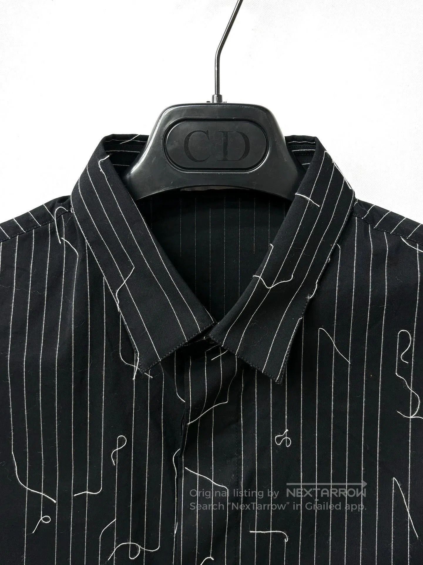 Dior Black Sleeveless Striped Abstract Button-Up Shirt. Size US M / EU 48-50 / 2 - 3 Thumbnail