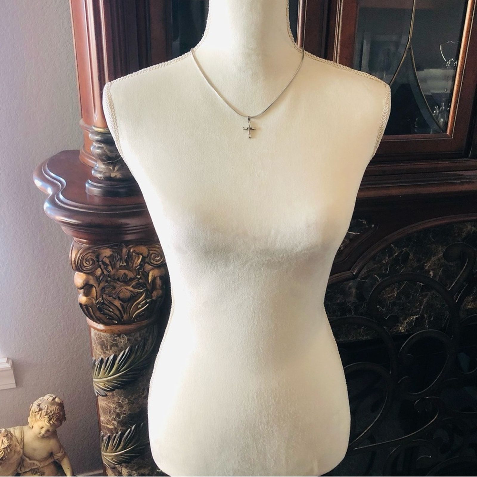 Vintage Vintage tapered baguette cubic zirconia 925 cross on chain Size ONE SIZE - 5 Thumbnail