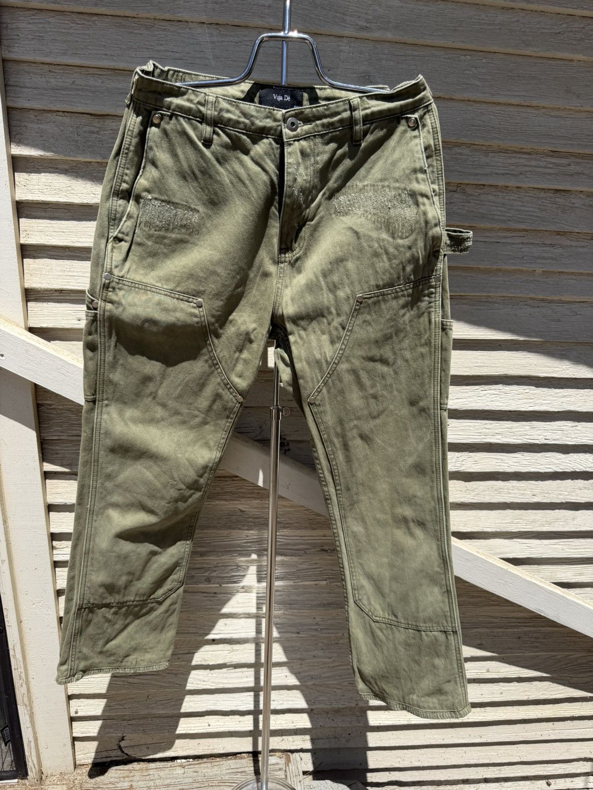 Vuja De VUJA DE 004 GREEN MORI FLARED CARPENTER PANTS | Grailed