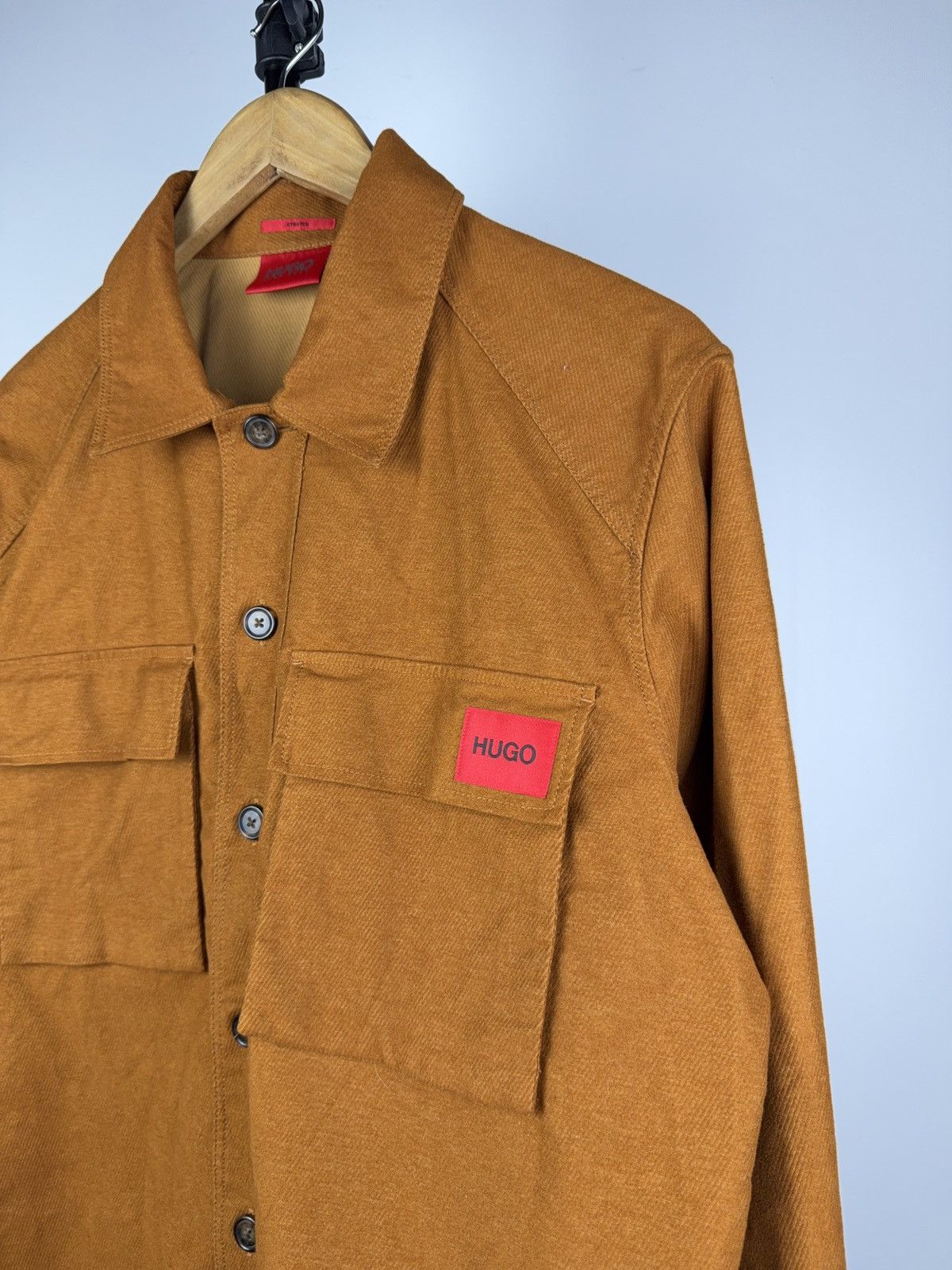 Hugo Boss Luxury Designer Hugo Boss Rust Overshirt with Logo Patch M Size US M / EU 48-50 / 2 - 2 Thumbnail