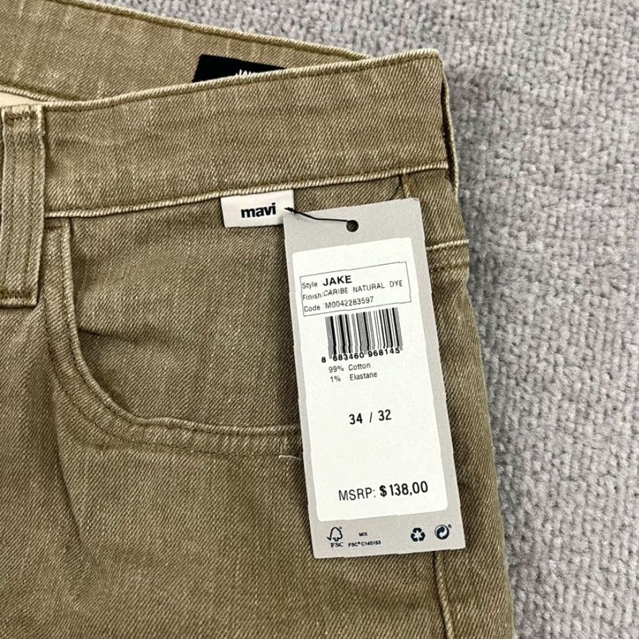 Mavi Mavi Jake Pants Mens 34 x 32 Slim Chino Brown Cotton Casual 5-Pocket Zip Button Mid Rise Mens Size US 34 / EU 50 - 2 Thumbnail