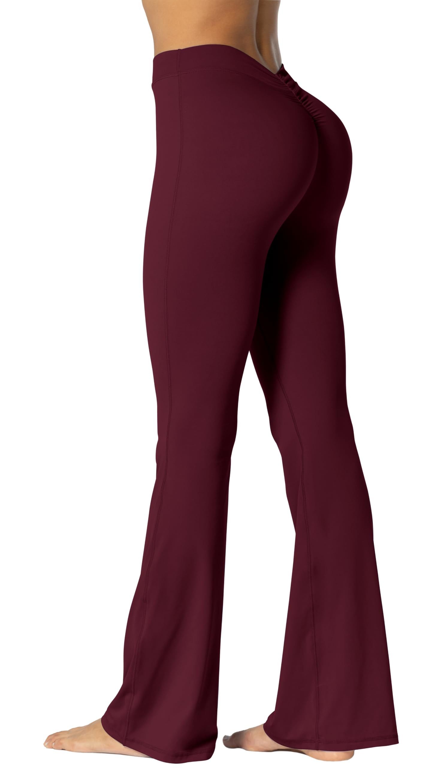 Vintage Flare Leggings, Crossover Yoga Pants with Tummy Control Size 35" - 2 Thumbnail