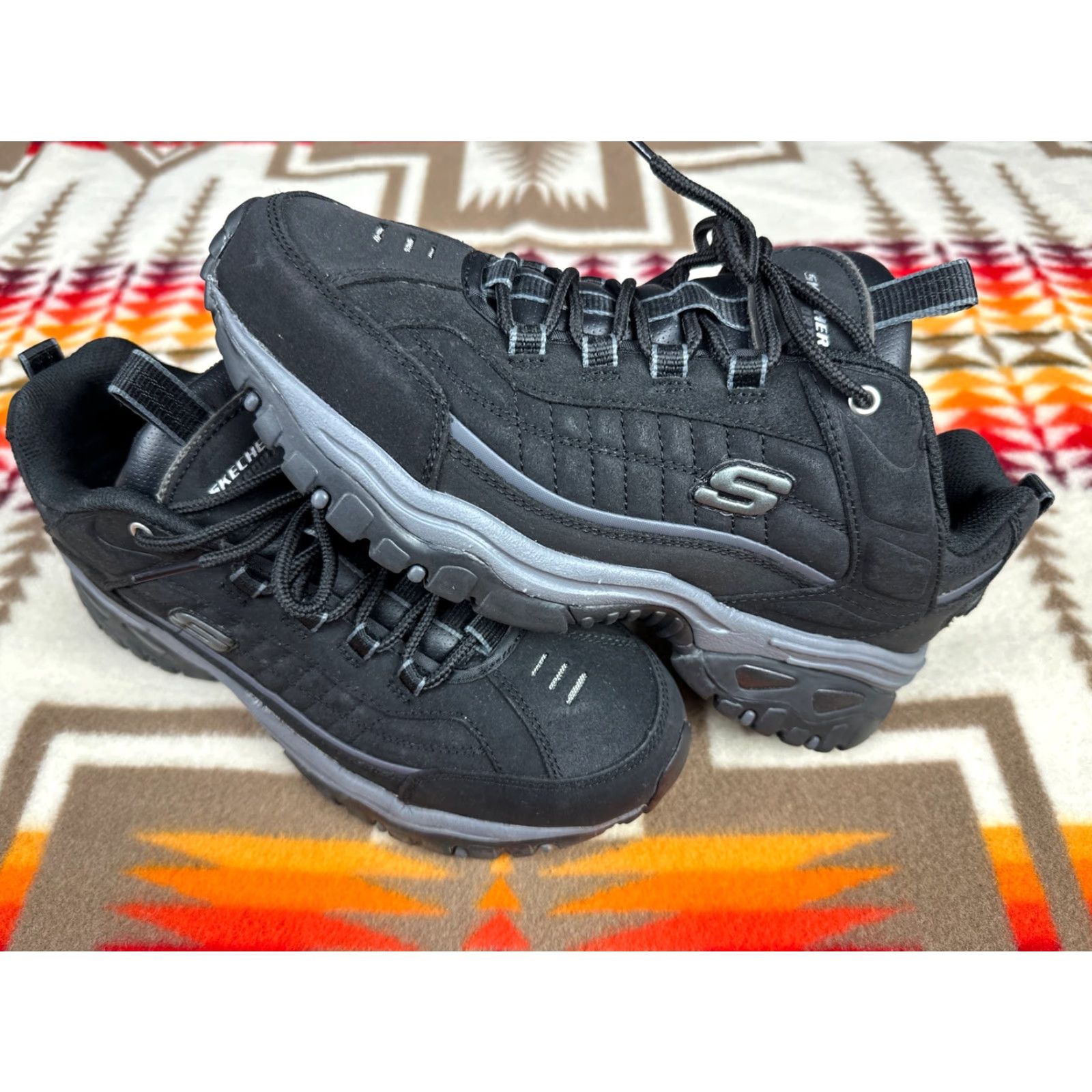 SKECHERS SKECHERS Energy Afterburn Lace-Up Sneaker Mens Sz 10 Black White Boxer Shoes? Size US 10 / EU 43 - 3 Thumbnail