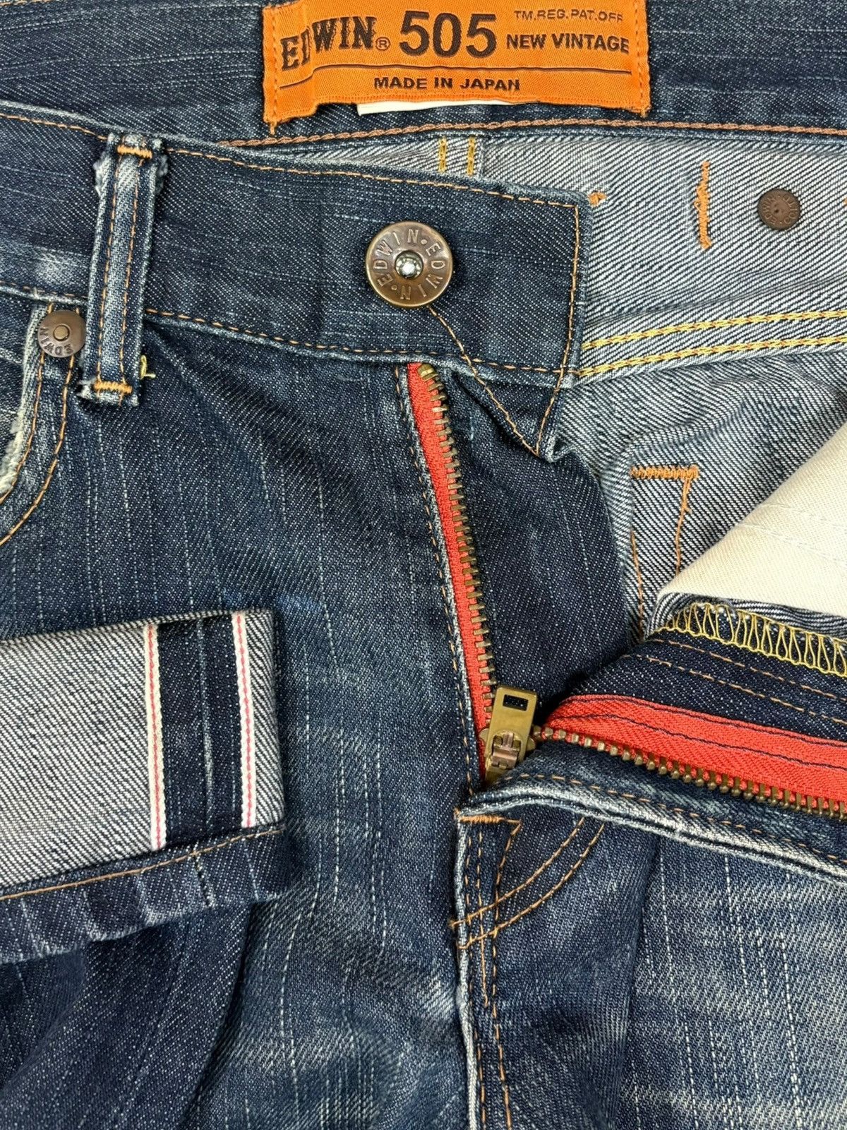 Edwin New Vintage Edwin 505 Selvedge Mud Wash Buckle Back Jeans Size US 30 / EU 46 - 10 Thumbnail