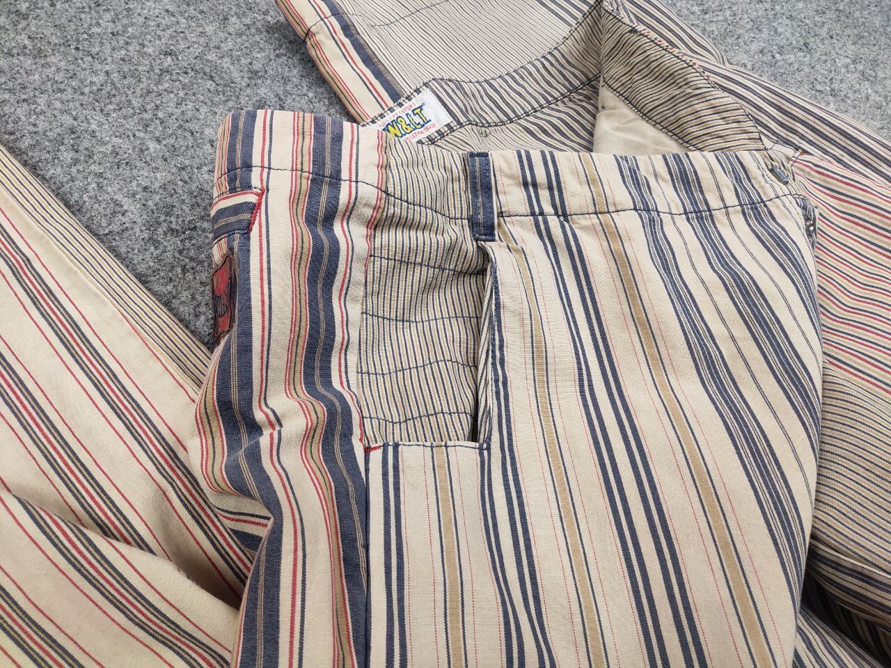 W&LT Vintage W&LT Walter Van Beirendonck Puk Puk Striped Pants Size US 34 / EU 50 - 15 Thumbnail