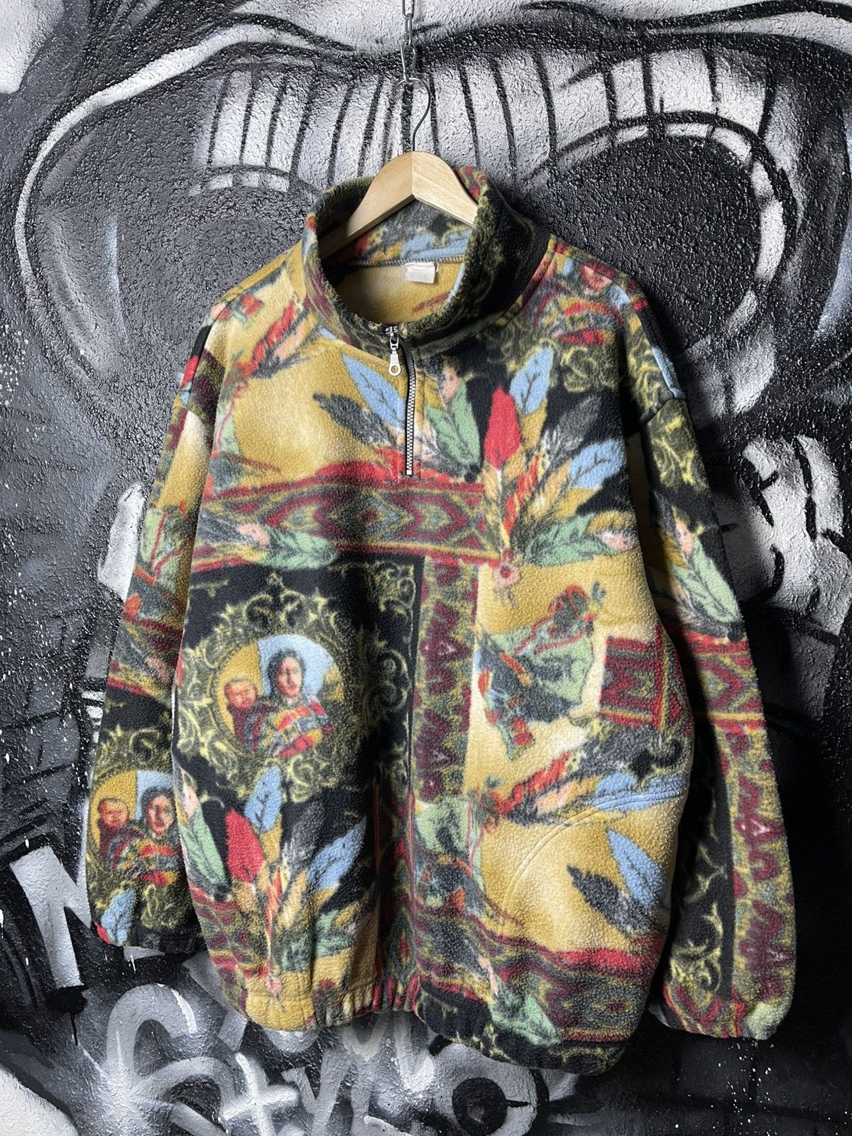 Vintage Vintage Native American Print Half Zip Fleece Jacket Size M Size US L / EU 52-54 / 3 - 1 Thumbnail