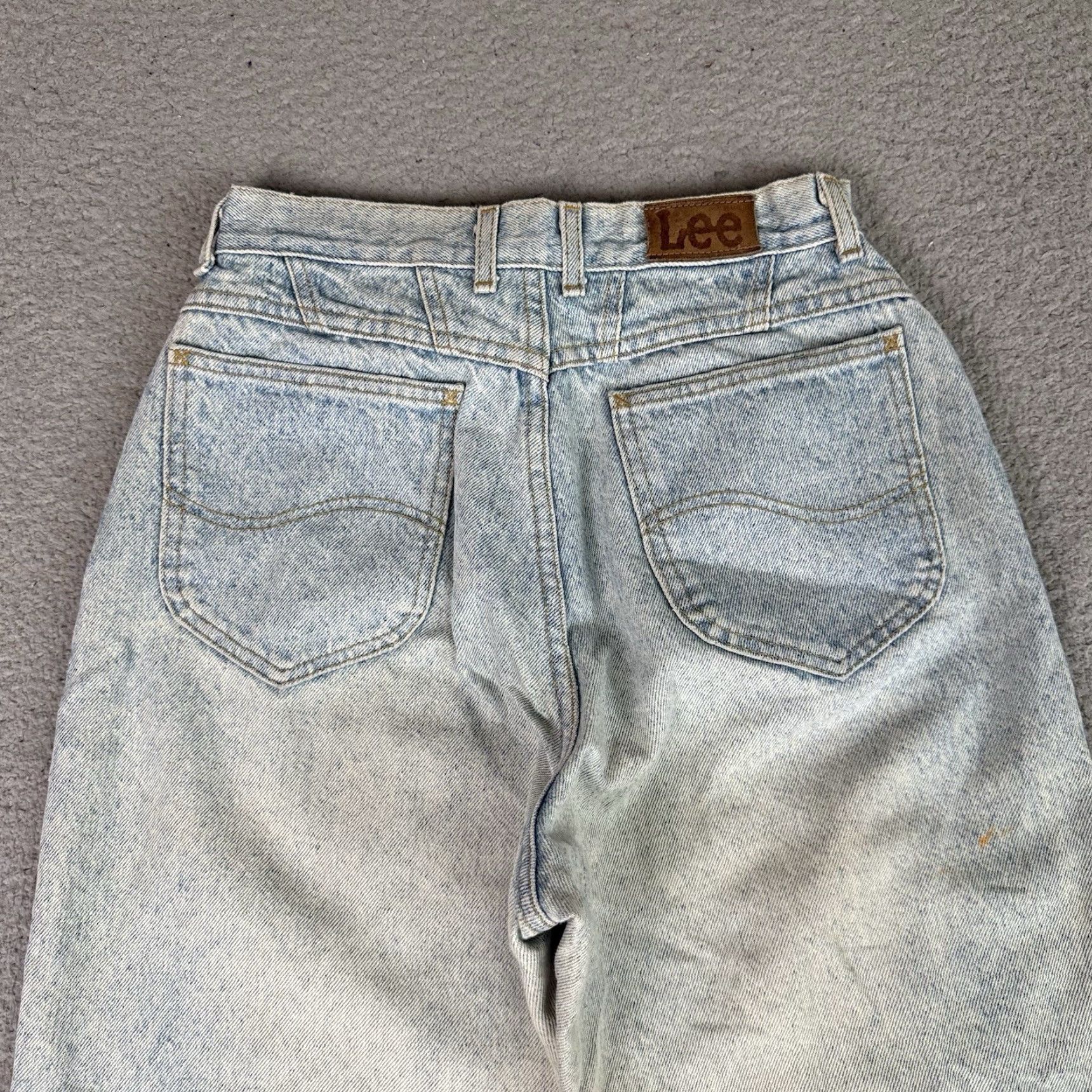 Lee VINTAGE Lee Jeans Womens 10M Blue Tapered High Waist 24x30 Distressed USA Jeans Womens Size 32" / US 10 / IT 46 - 7 Thumbnail