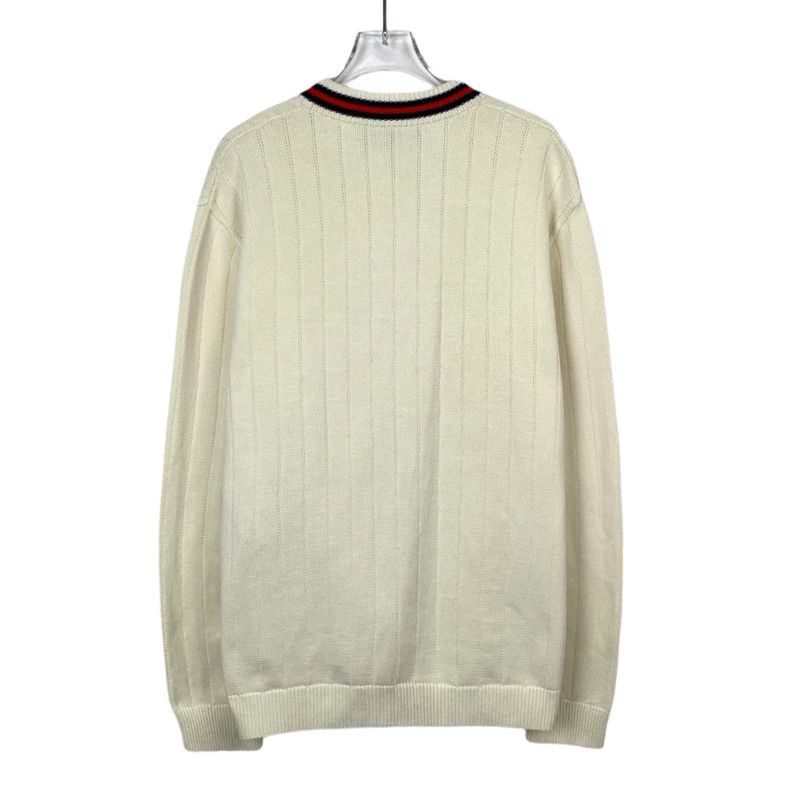 Gucci Gucci Beige logo V-neck cotton long-sleeved knitted cardiga Size US S / EU 44-46 / 1 - 2 Thumbnail
