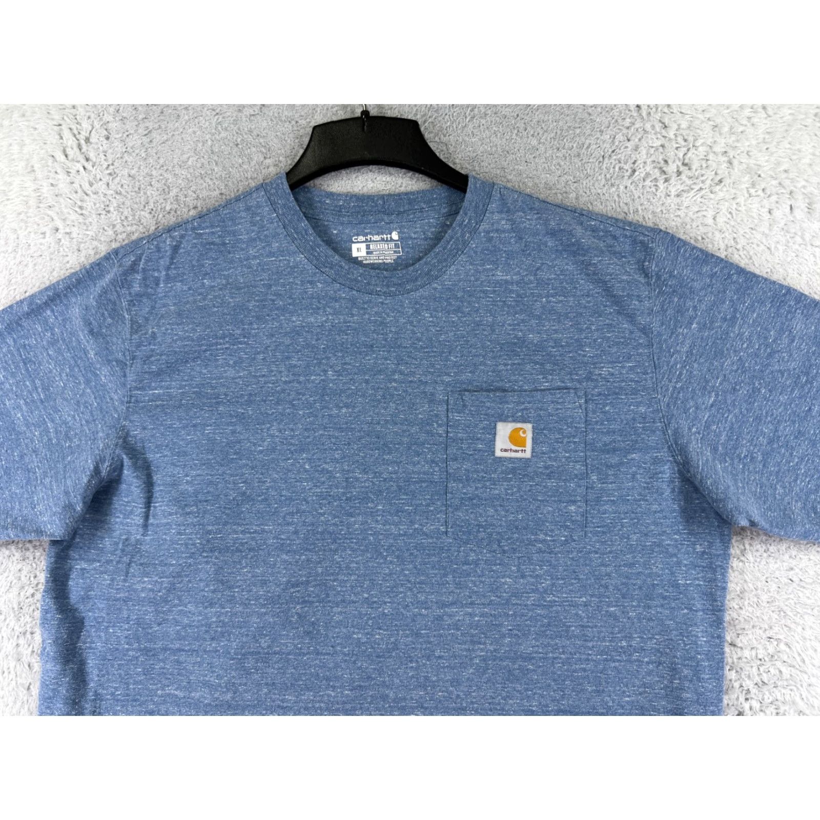 Carhartt Carhartt Shirt Men XL Blue Short Sleeve Crew Neck Cotton Jersey with Embroidered Logo 90s Work Modern Theme Mens Tigers? Size US XL / EU 56 / 4 - 4 Thumbnail