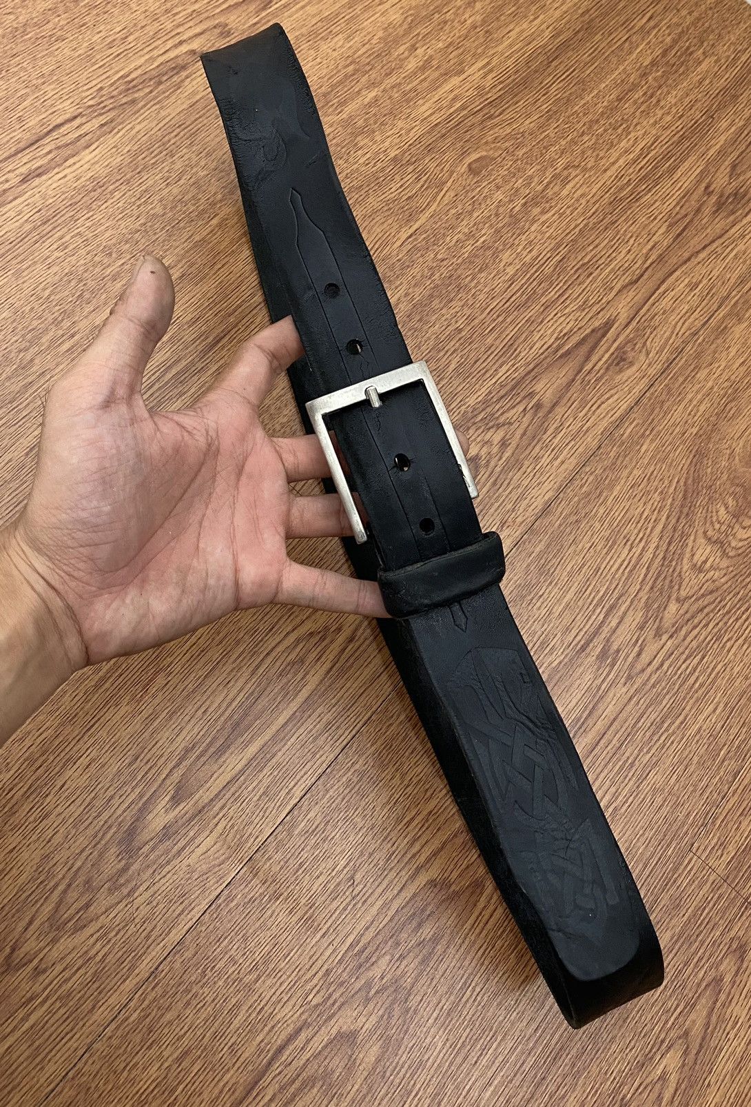 If Six Was Nine × Japanese Brand × Le Grande Bleu (L.G.B.) Tribal black leather belt Size ONE SIZE - 3 Thumbnail