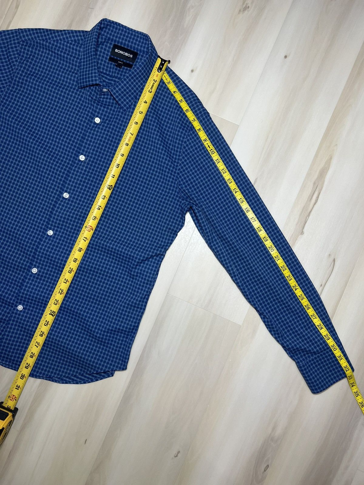Bonobos Bonobos Shirt Mens Large Blue Plaid Slim Fit L/S Button Down Size US L / EU 52-54 / 3 - 5 Thumbnail