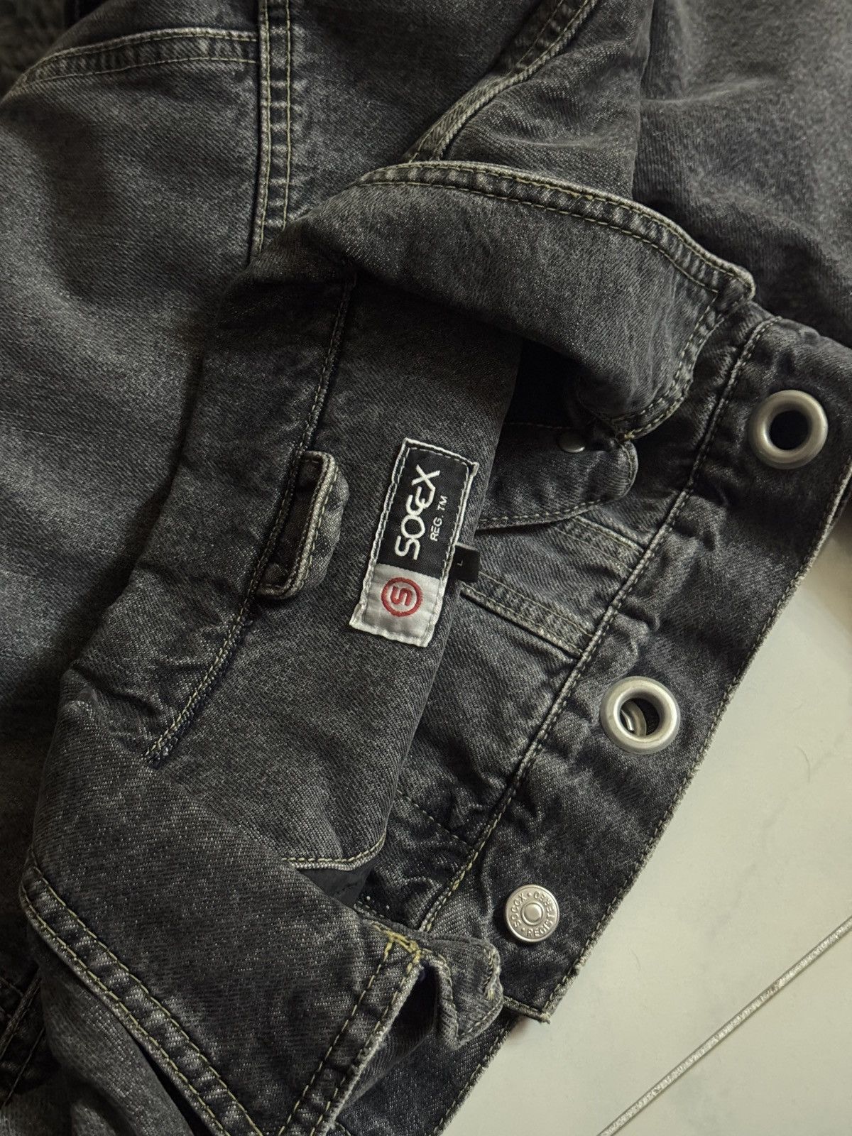 Vintage Denim jacket L vintage street vibe + metal rings Size US L / EU 52-54 / 3 - 2 Thumbnail