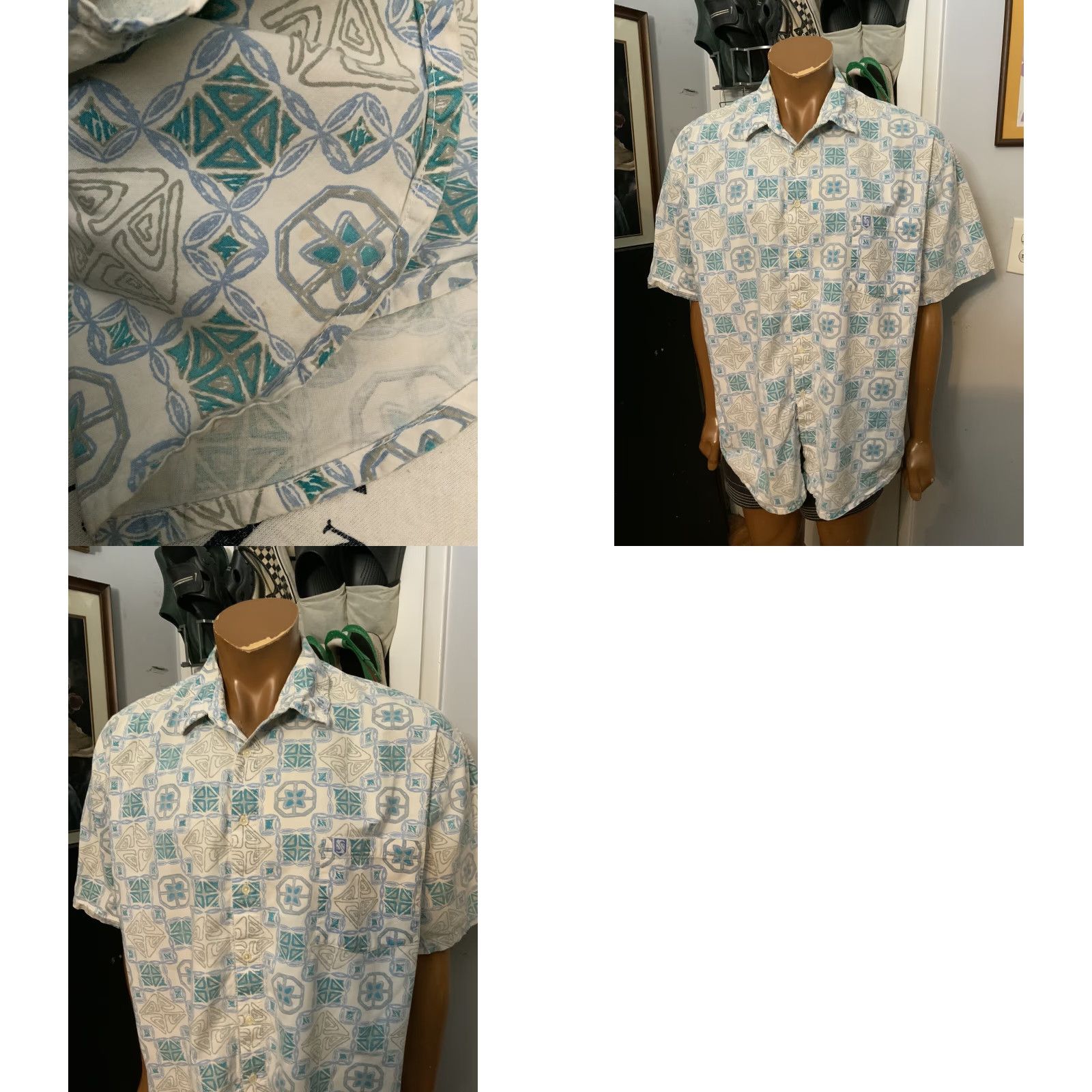 Quiksilver VINTAGE Quiksilver Geometric Tribal Surf Skate Hawaiian Button Shirt XL Mens Size US XL / EU 56 / 4 - 9 Thumbnail