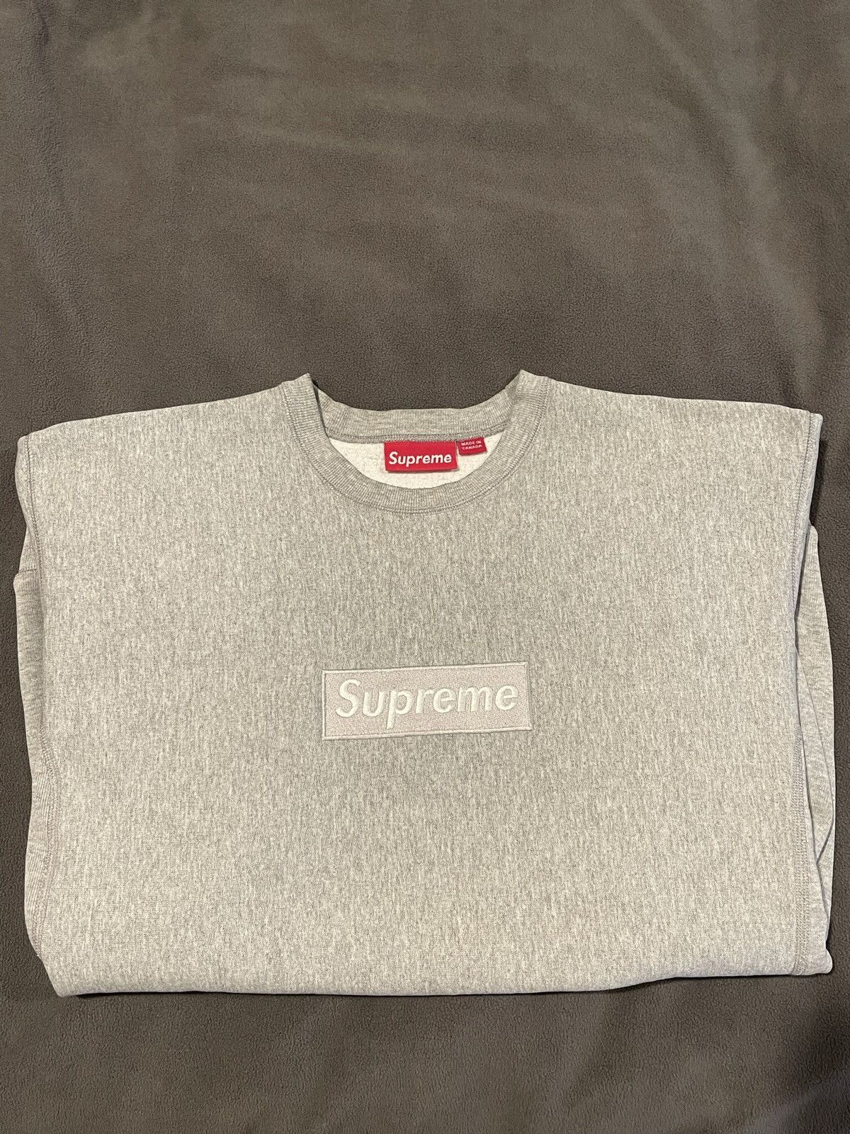Supreme Supreme grey Box logo crewneck Size US XL / EU 56 / 4 - 2 Thumbnail