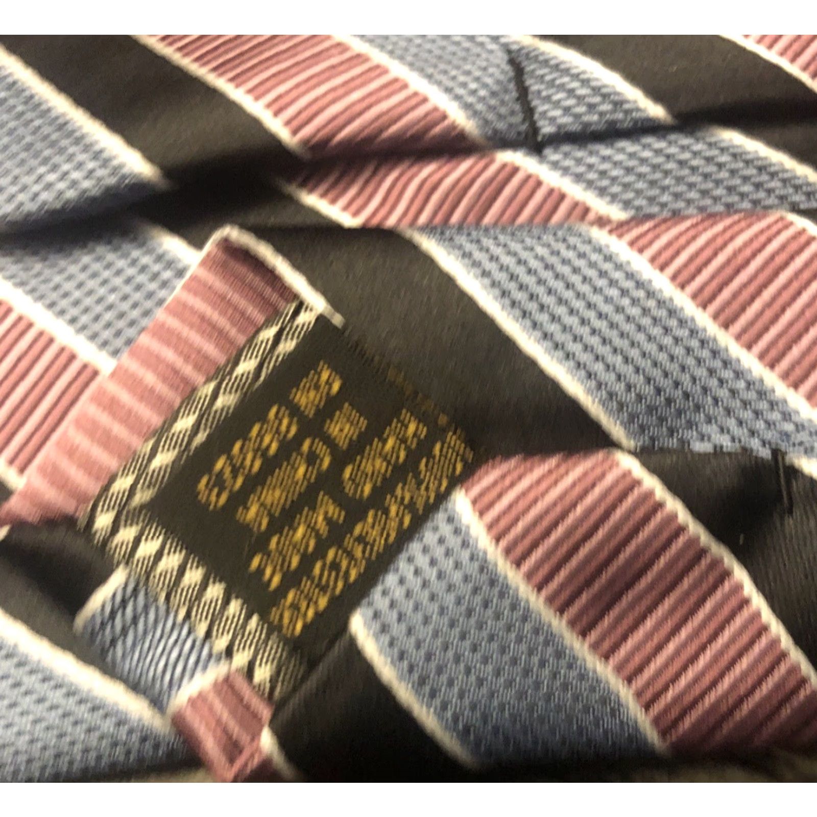 Alexander Julian Alexander Julian Striped Tie Necktie Men’s Multicolor Silver Blue Black Pink Classic 57"-60" Polyester Preppy Gift N/A Size ONE SIZE - 4 Thumbnail