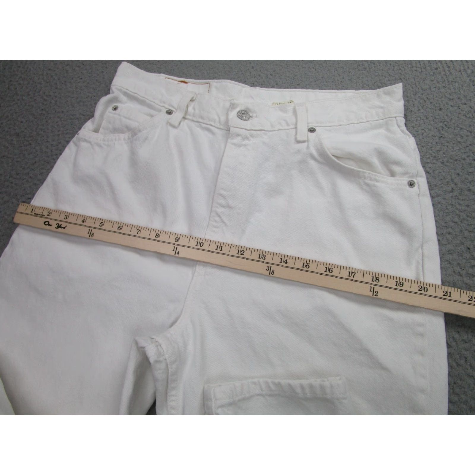 Levi's VINTAGE Levi's 921 Jeans Womens 14 Long White Tapered Made USA 90s Orange Tab Size 36" / US 14 / IT 50 - 5 Thumbnail