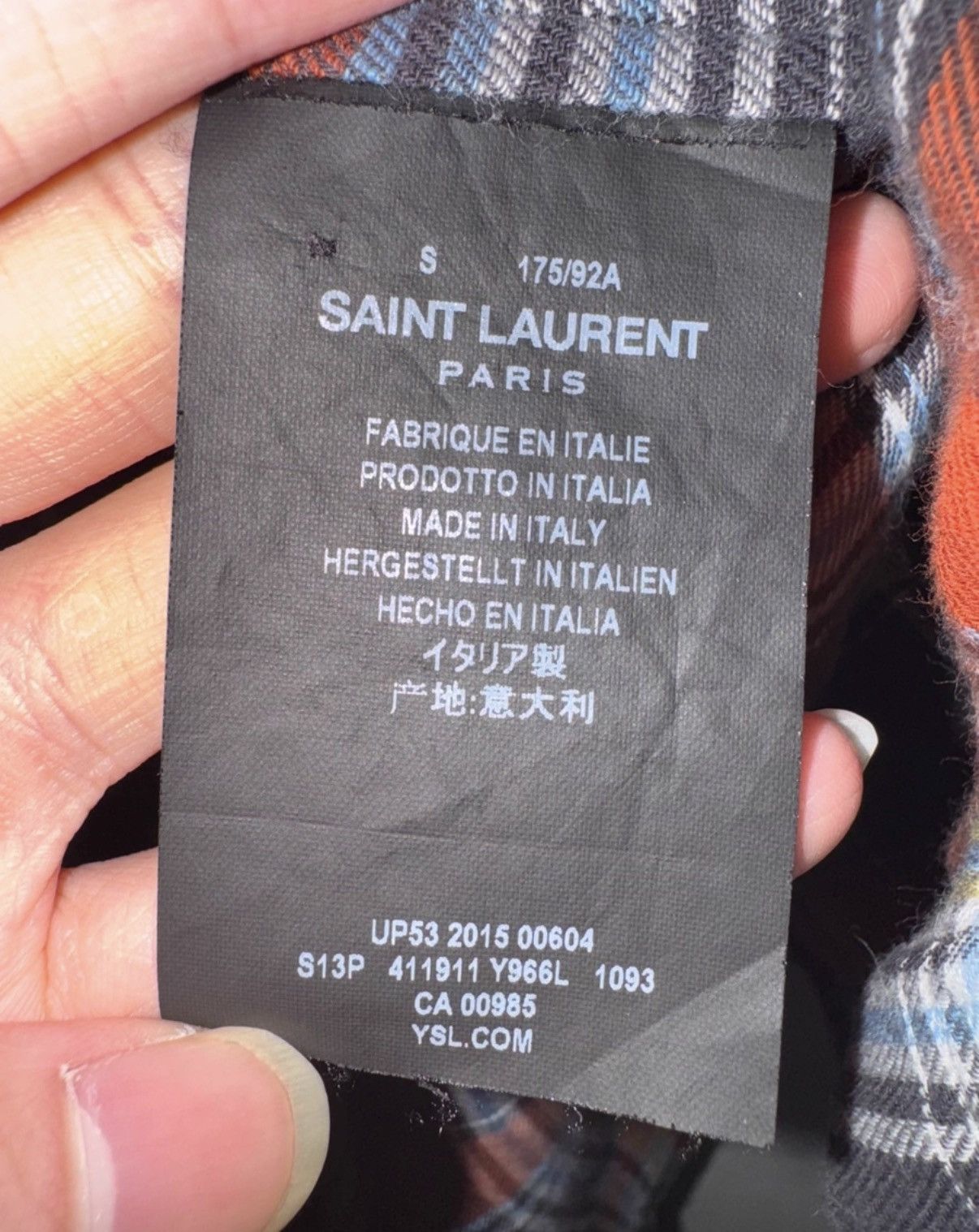 Saint Laurent Paris Saint Laurent Runway Scottish Pocket Multicolor Plaid Shirt Size US S / EU 44-46 / 1 - 6 Thumbnail