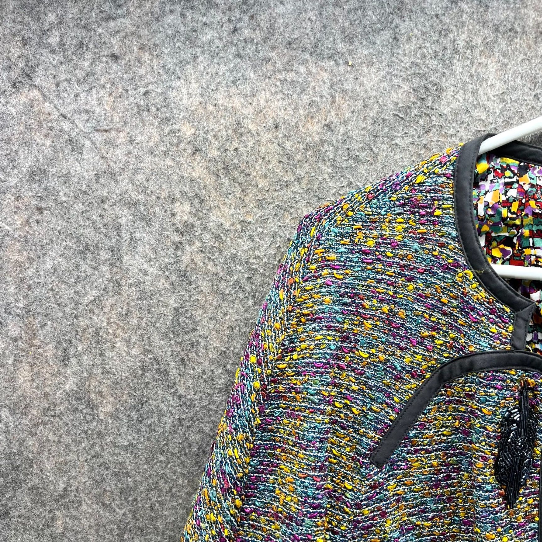 St. John St John Jacket Womens Large Multicolor Knit Open Front Blazer Artsy Texture SoCa Ladies Shirt? Size L / US 10 / IT 46 - 7 Thumbnail