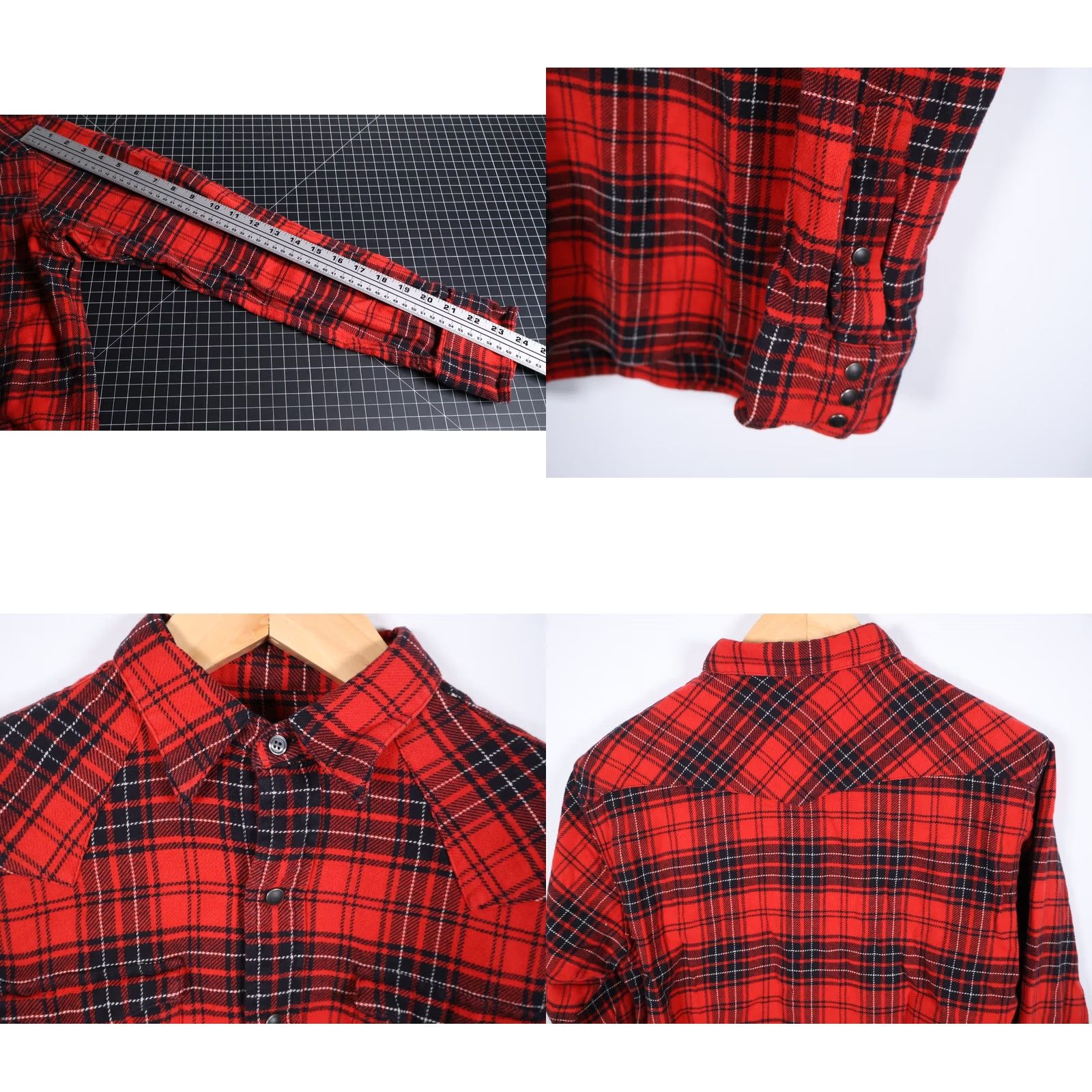 Polo Ralph Lauren Polo Ralph Lauren Shirt Mens Large Red Black Plaid Flannel Snap Western Style Slim Fit Button-Up Casual Workwear Size US L / EU 52-54 / 3 - 8 Thumbnail