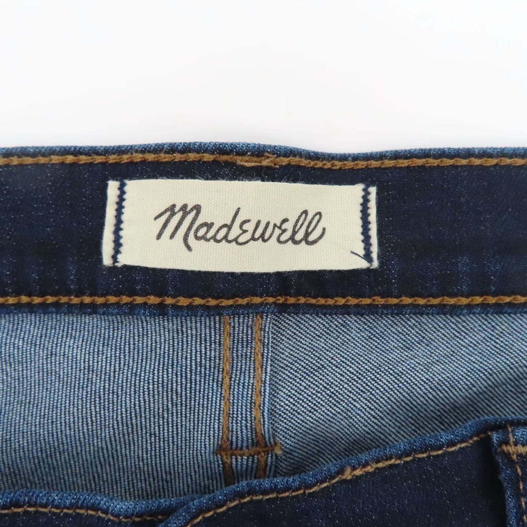 Madewell Madewell 31 Women 9 Inch High Rise Skinny Dark Blue Denim Jeans Whiskered Pocket Size 24" / US 00 / IT 34 - 7 Thumbnail
